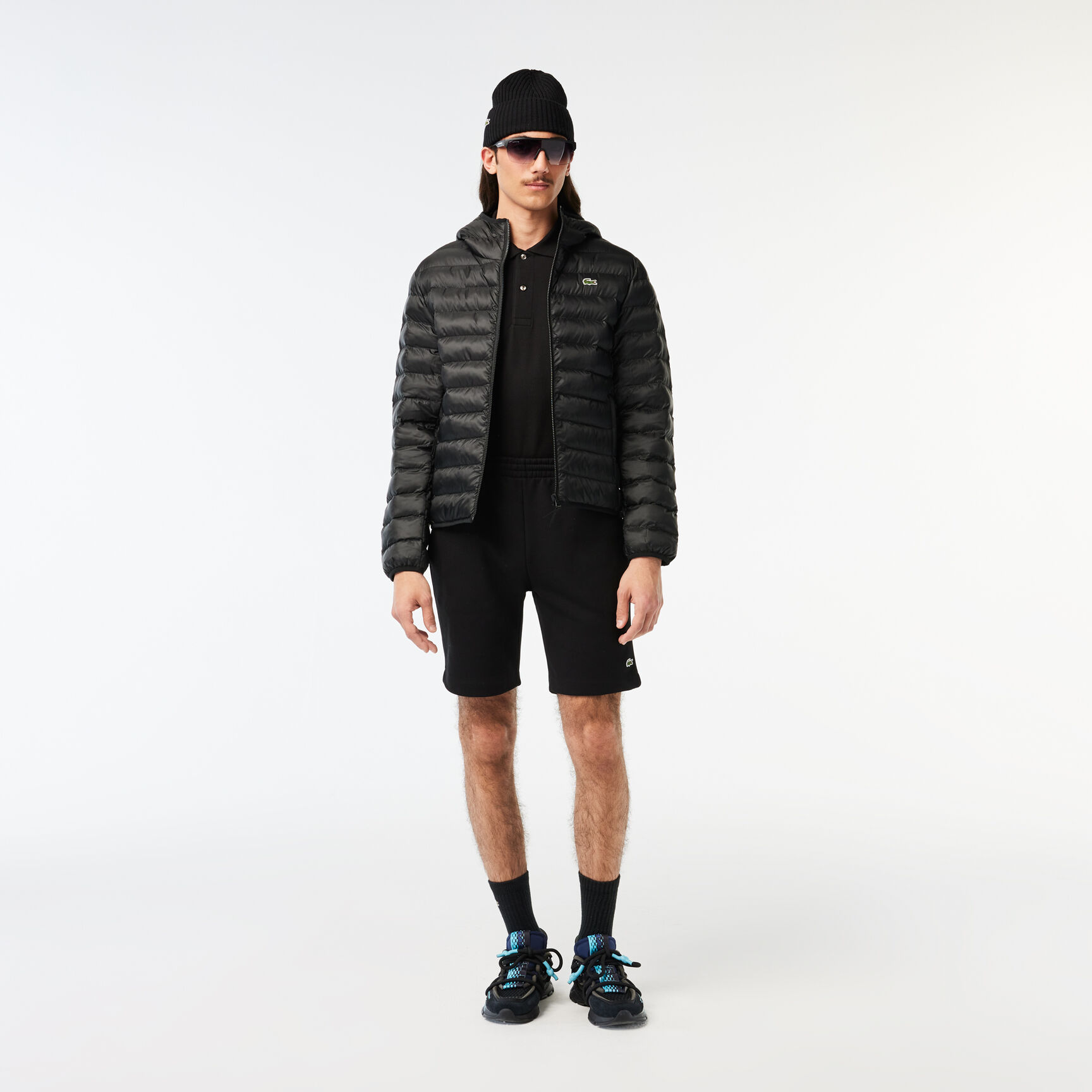 Men's Lacoste Quilted Hooded Short Jacket