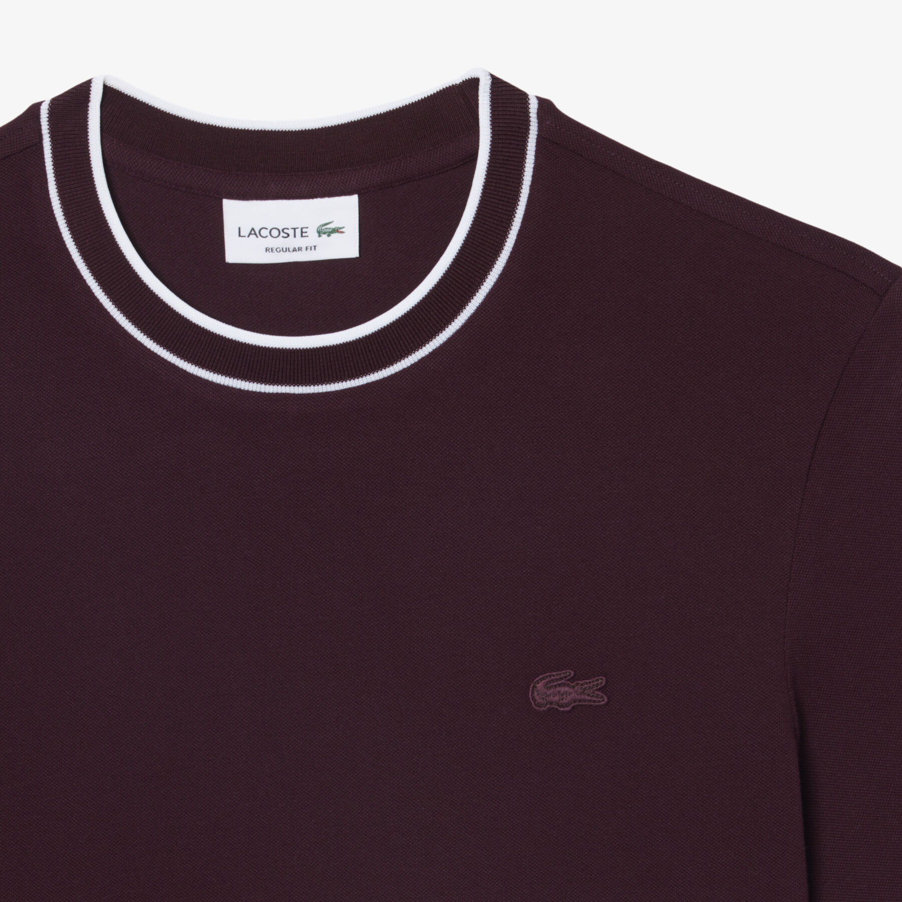 lacoste stretch pique stripe collar t shirt