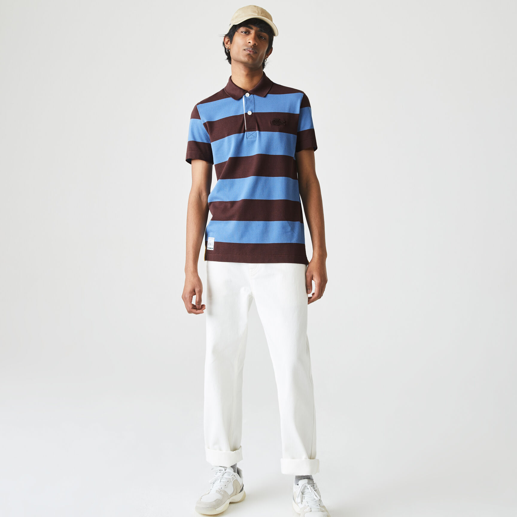 Men’s Lacoste Regular Fit Striped Cotton Piqué Polo Shirt Men’s Lacoste Regular Fit Striped Cotton Piqué Polo Shirt