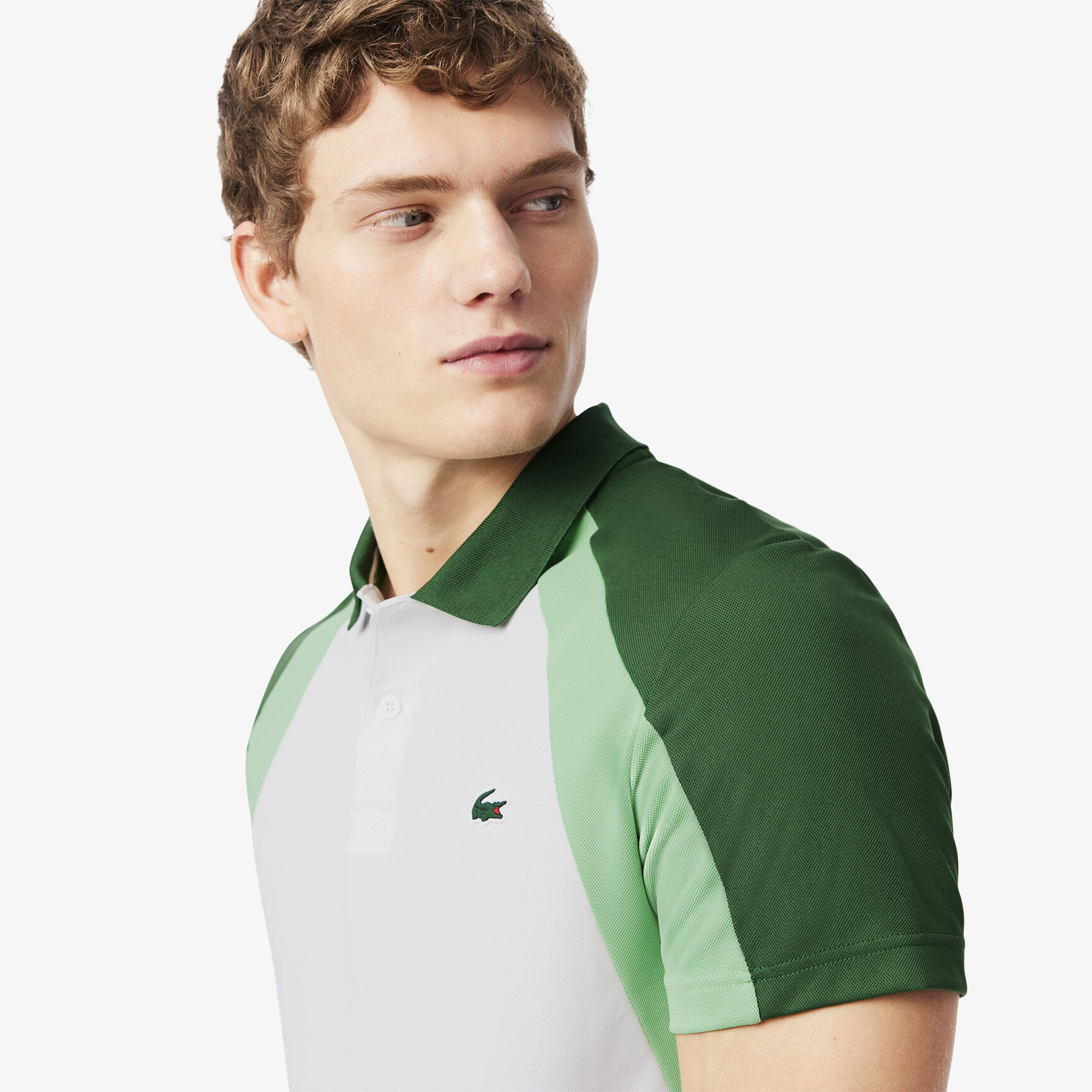 Colour-Block Printed Sport Polo Shirt