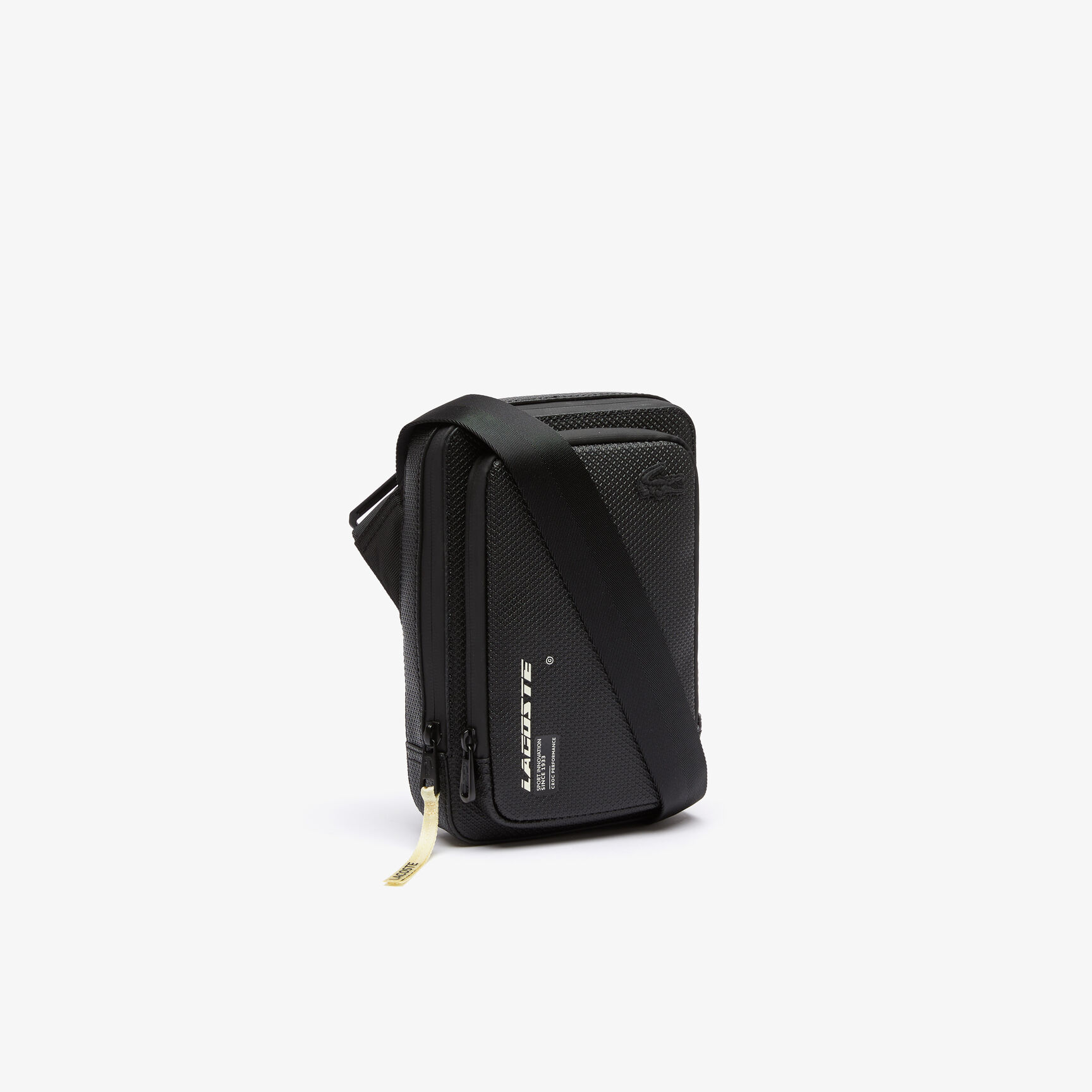 حقيبة كروس لاكوست بشعار الماركة بلون مغاير للرجال مجموعة Chantaco