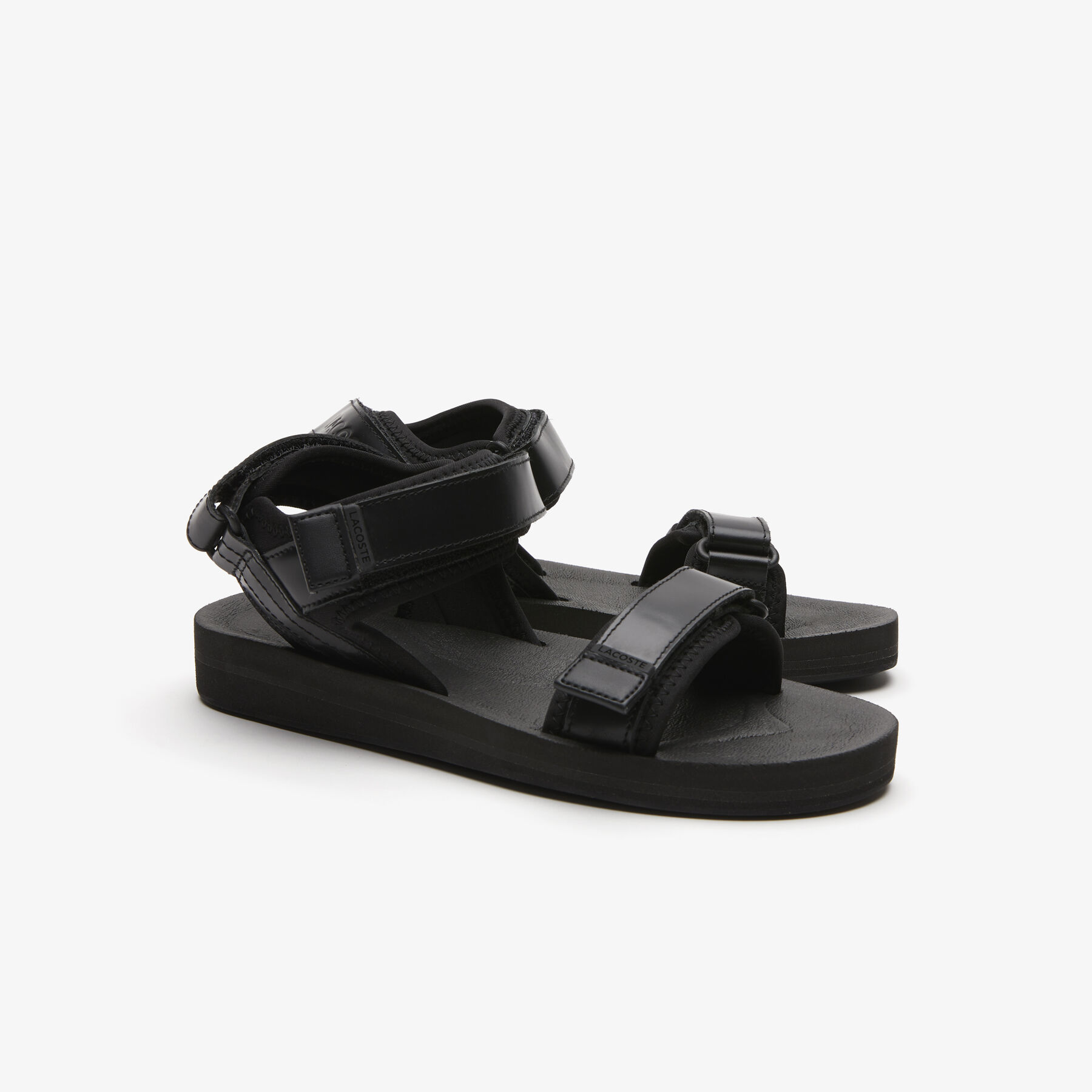 lacoste women s suruga leather and textile sandals