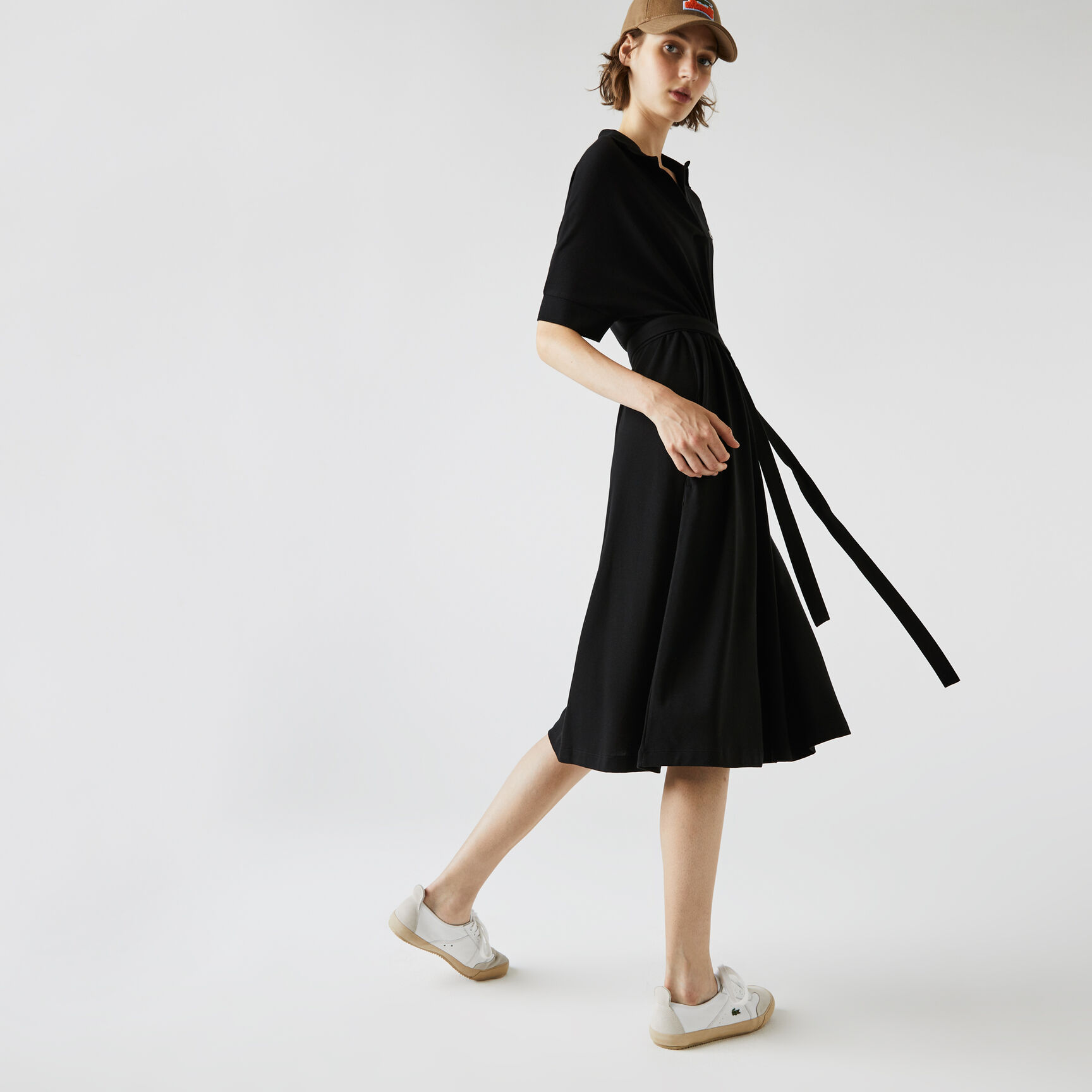 Women's Loose Fit V-neck Piqué Polo Dress Women's Loose Fit V-neck Piqué Polo Dress