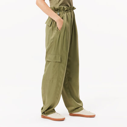 Oversized Satin Cargo Pants