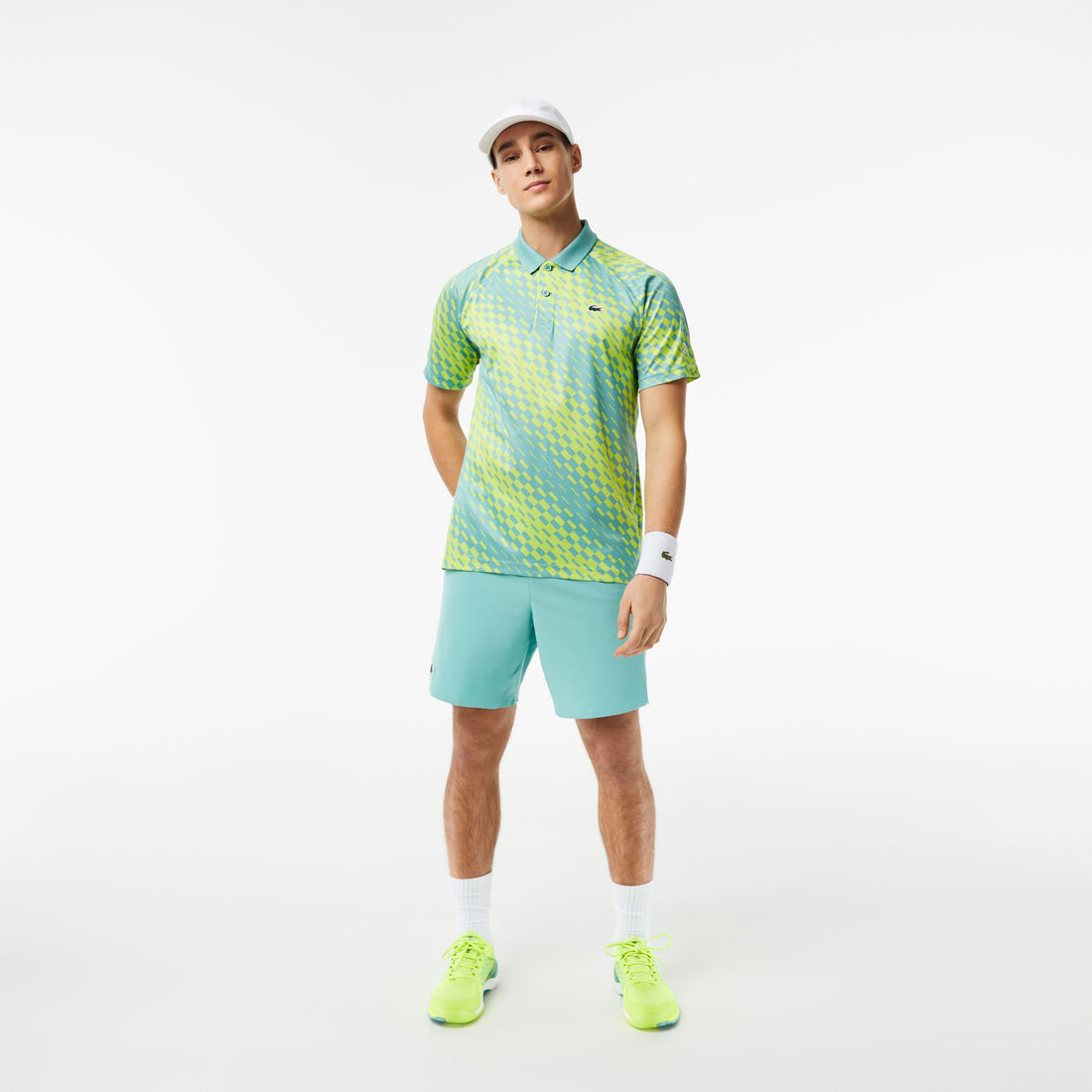 تيشيرت بولو مزين بنقشة للرجال مجموعة Lacoste Tennis x Novak Djokovic تيشيرت بولو مزين بنقشة للرجال مجموعة Lacoste Tennis x Novak Djokovic