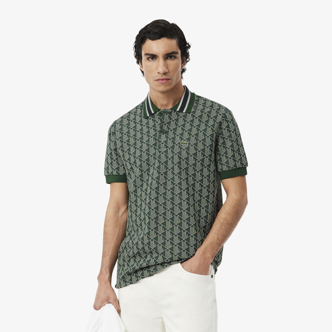 Classic Fit Monogram Jacquard Polo Shirt