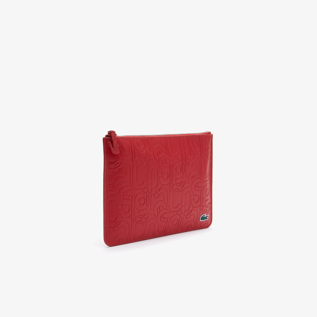 Women’s Lacoste Large Embossed Leather Zip Clutch Women’s Lacoste Large Embossed Leather Zip Clutch