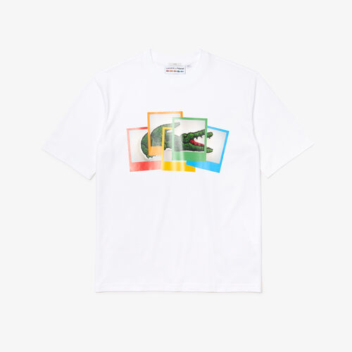Unisex Lacoste Live Polaroid Collaboration Loose Fit Cotton T-shirt