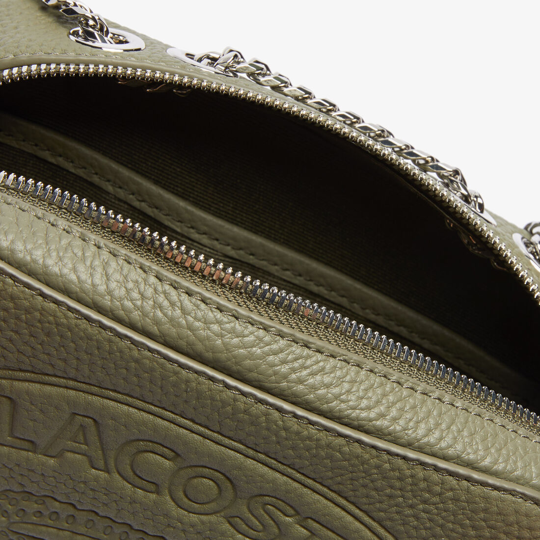 حقيبة كتف بسحاب من الجلد المحبب مجموعة Croco Crew للنساء حقيبة كتف بسحاب من الجلد المحبب مجموعة Croco Crew للنساء