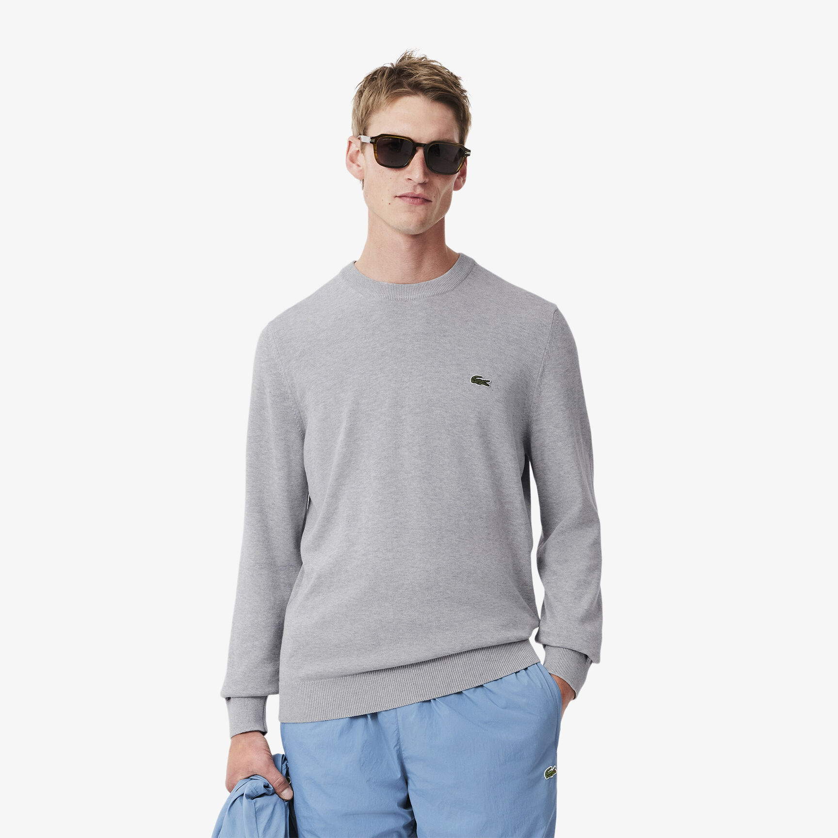 Monochrome Crew Neck Cotton Sweater 