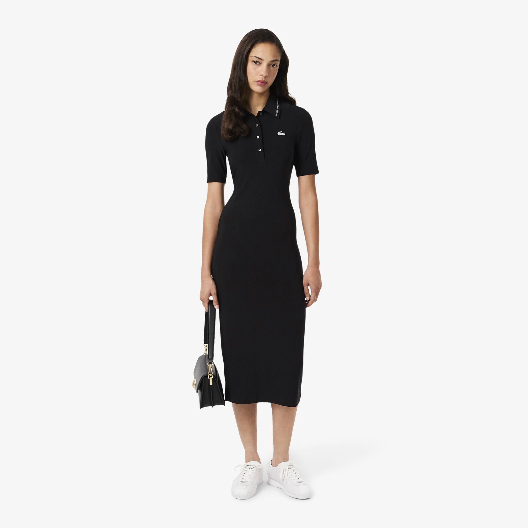 Slim Fit Diamante Crocodile Polo Collar Dress