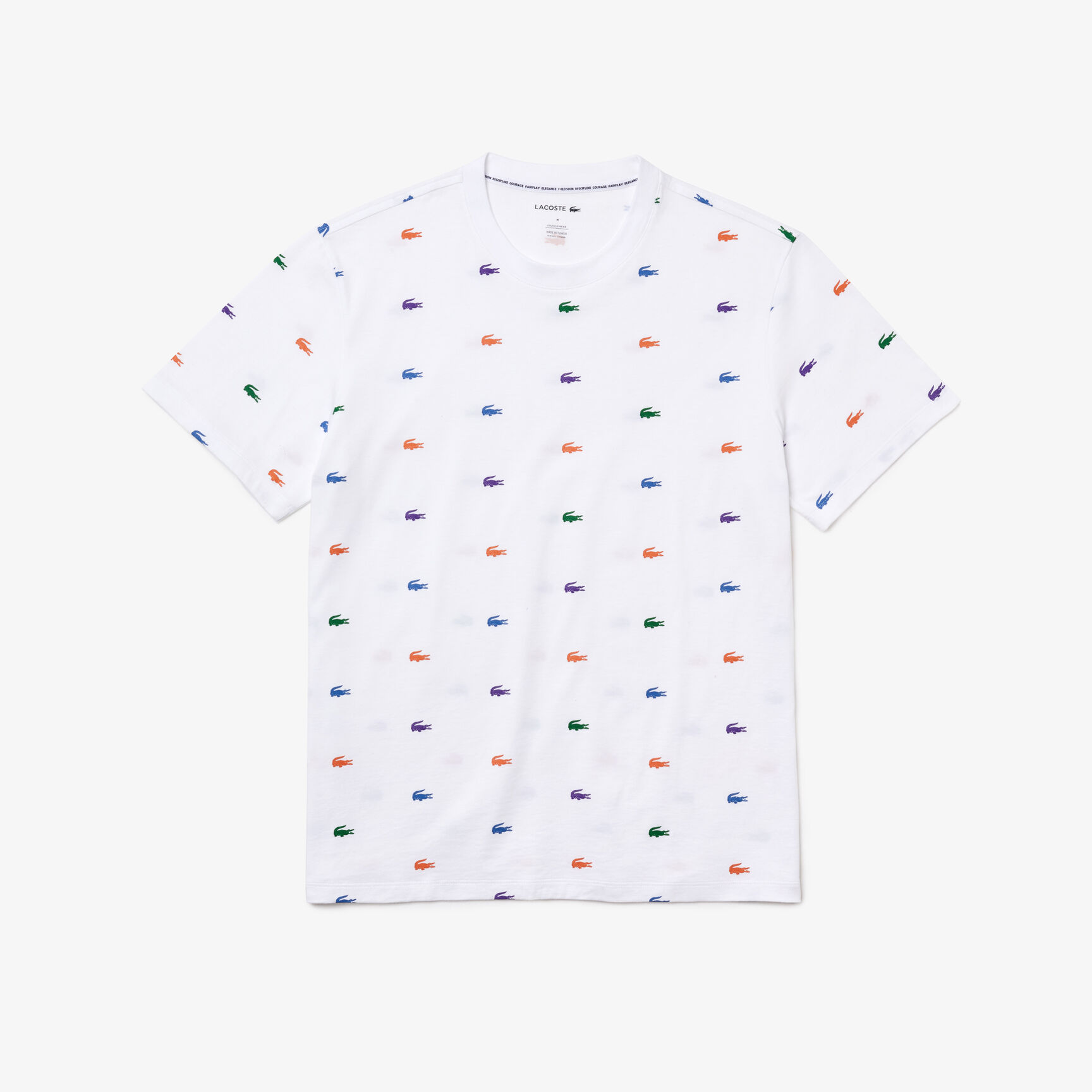 Men's Crocodile Print Crew Neck Cotton Indoor T-Shirt