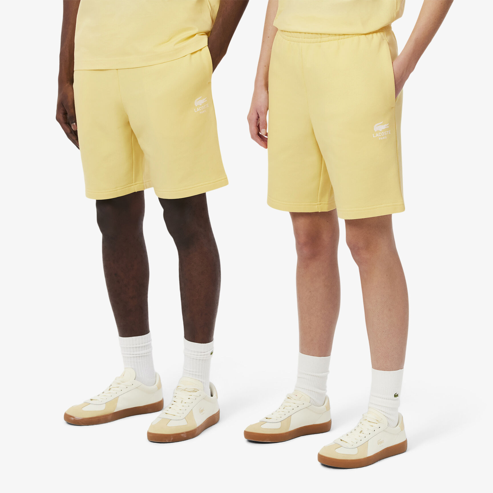 Printed cotton fleece shorts