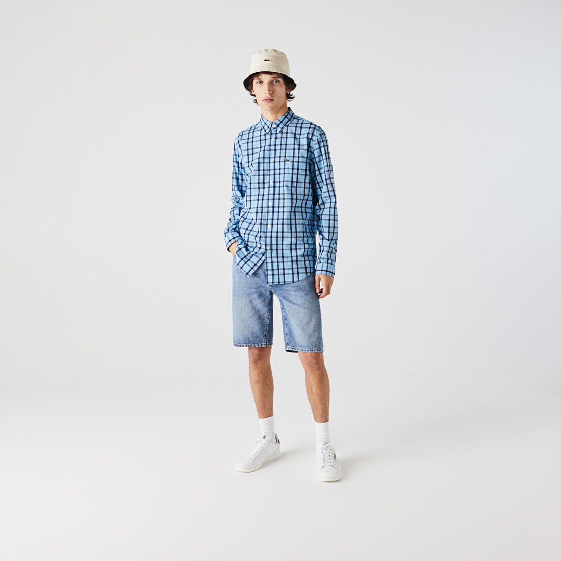 Men’s Regular Fit Check Cotton Poplin Shirt Men’s Regular Fit Check Cotton Poplin Shirt