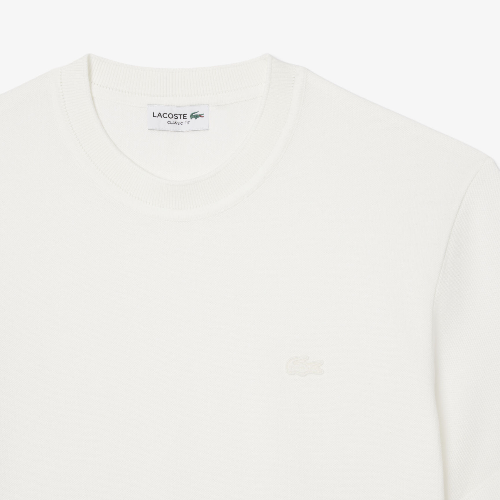 Ribbed Neck Petit Pique T-shirt