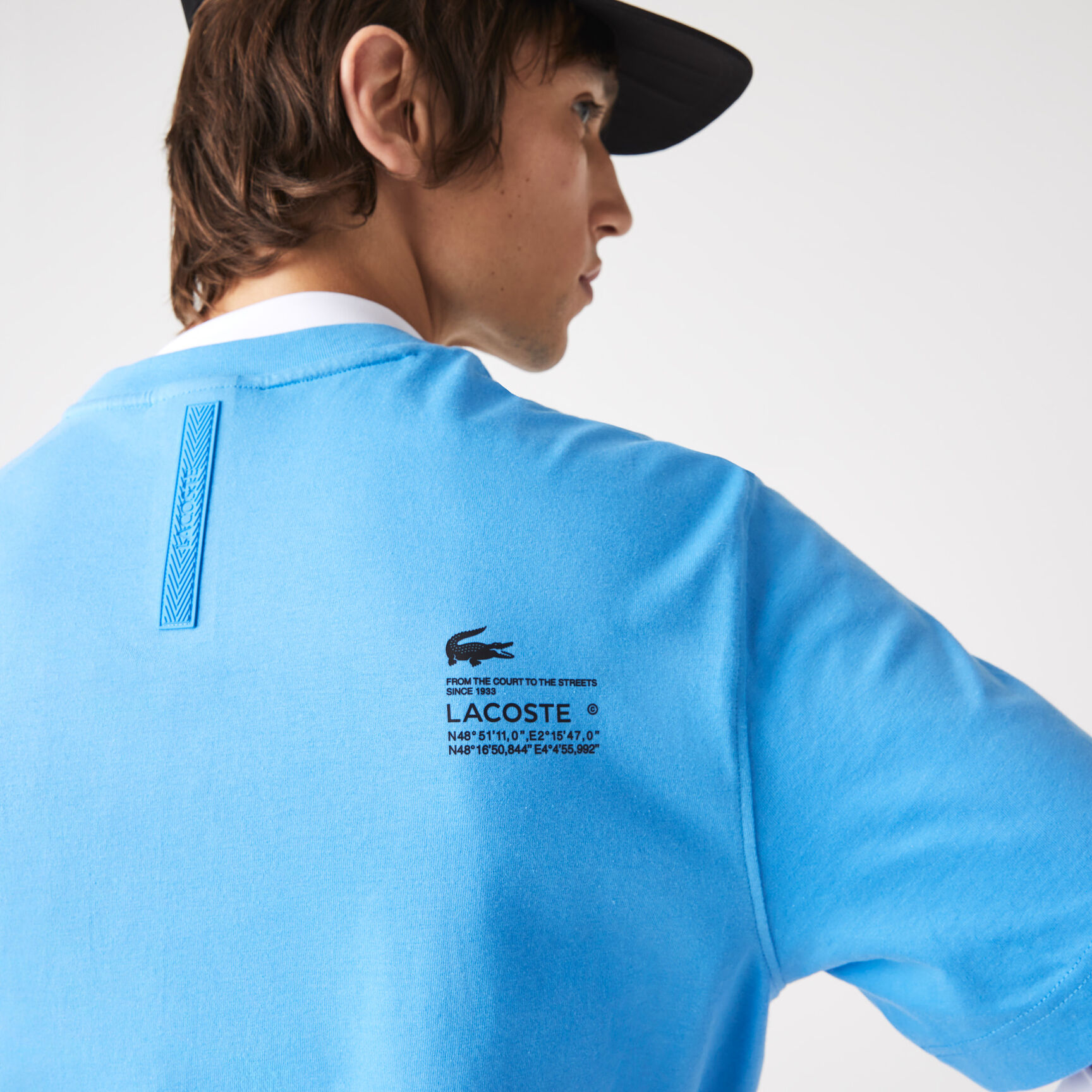 تيشيرت لاكوست مطبوع بقصة مريحة للرجال‎