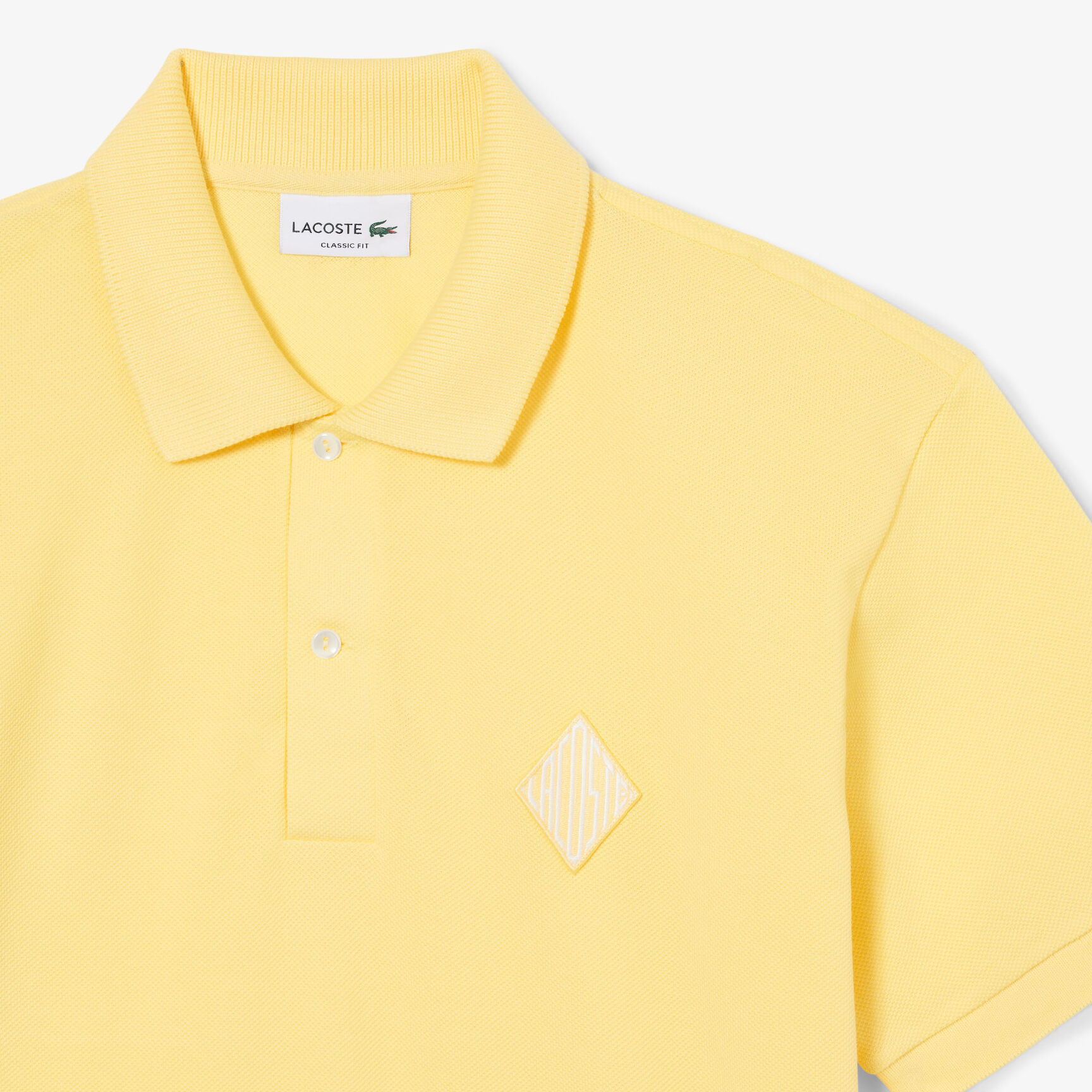 Classic Fit Badge Accent Pique Polo Shirt