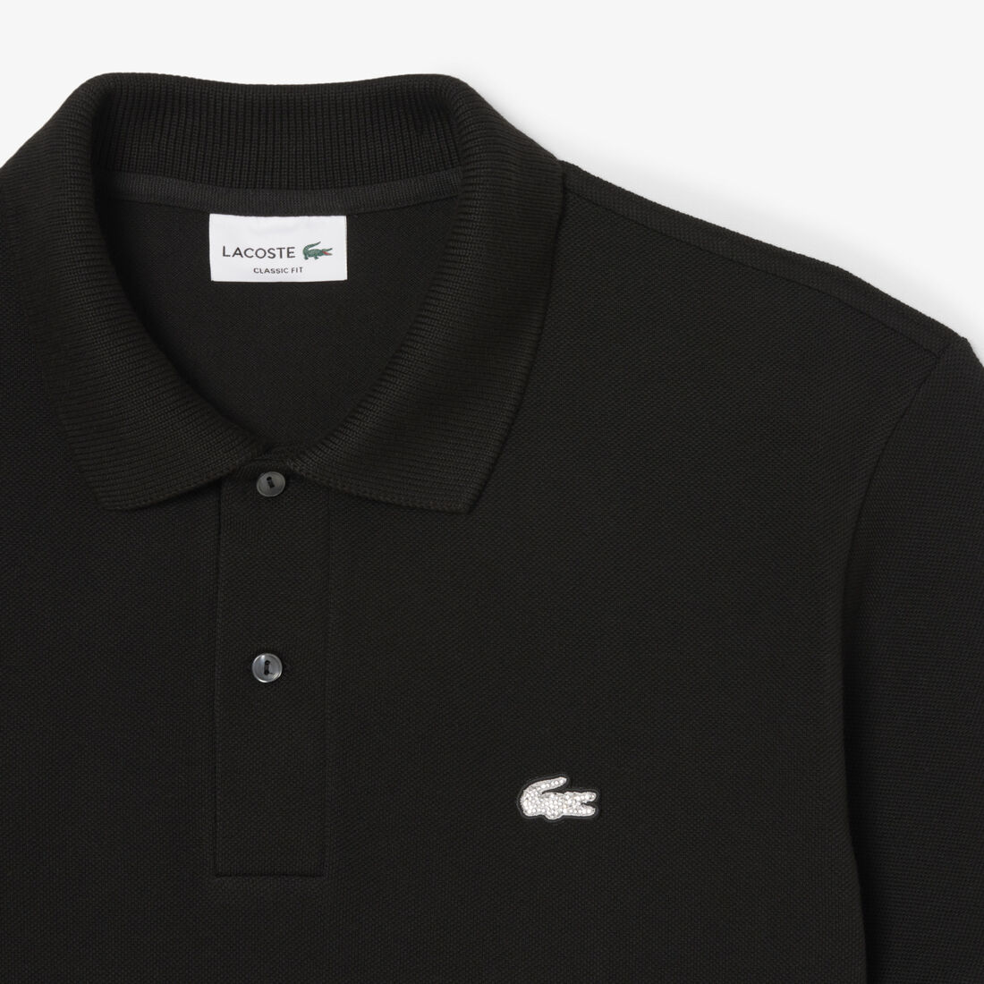 Classic Fit Diamante Crocodile Pique Polo Shirt Classic Fit Diamante Crocodile Pique Polo Shirt