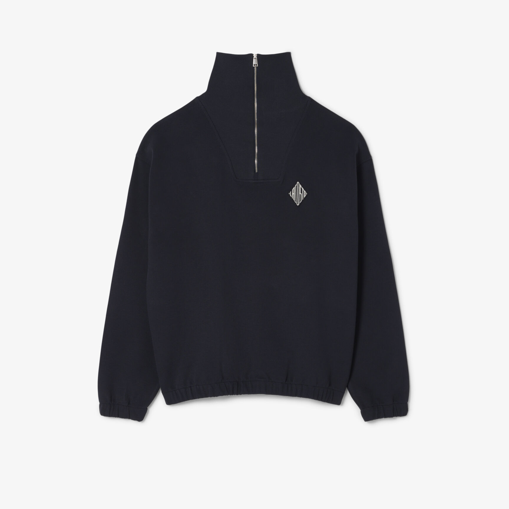 Loose Fit Zipped Neck Pique Sweatshirt Loose Fit Zipped Neck Pique Sweatshirt