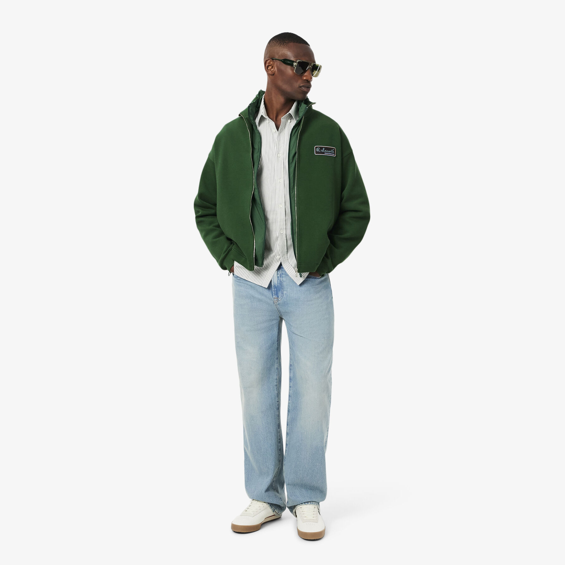 lacoste loose fit signature badge sweatshirt