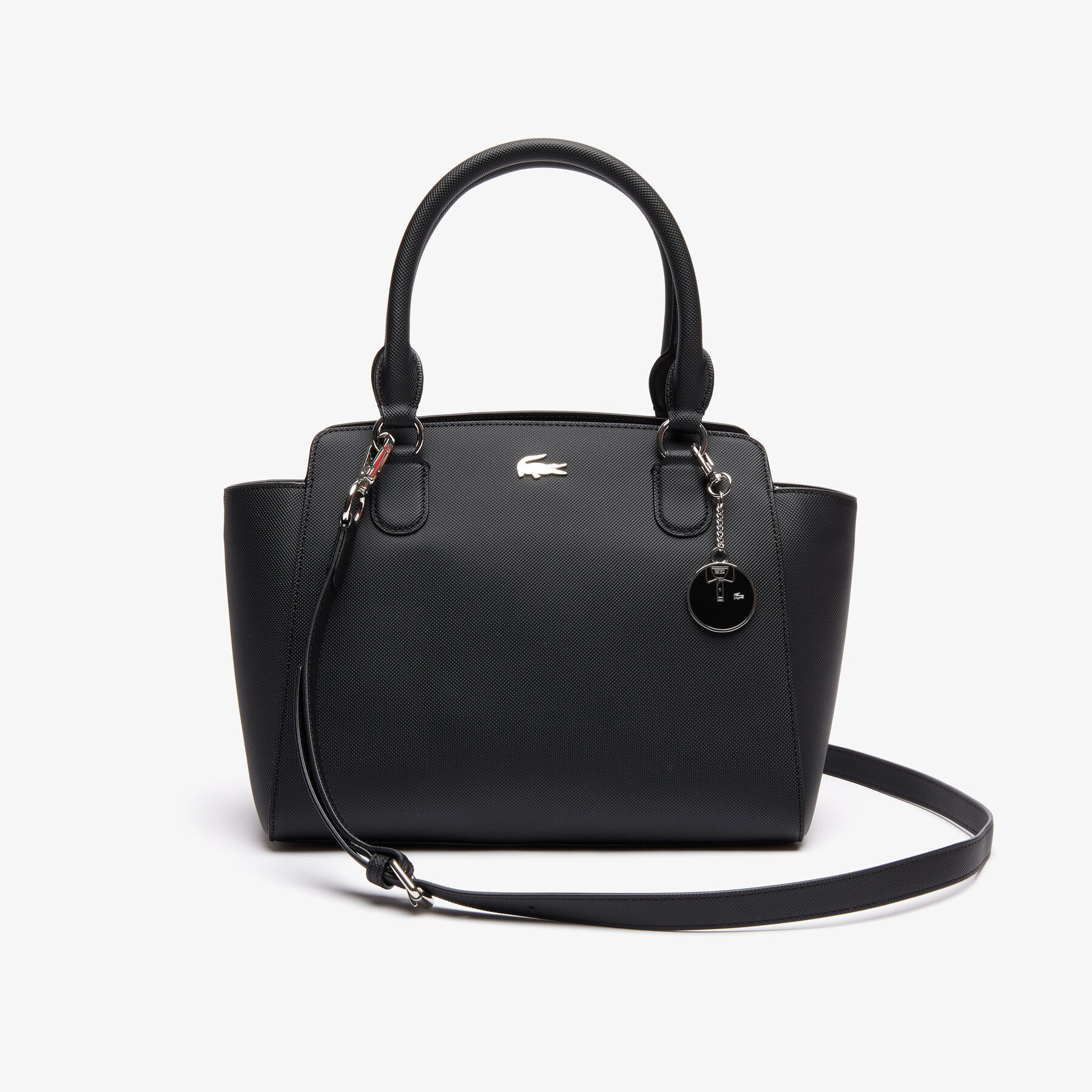 Women's Daily Classic Gusseted Coated Piqué Canvas Tote lacoste women s daily classic gusseted coated piqu canvas tote