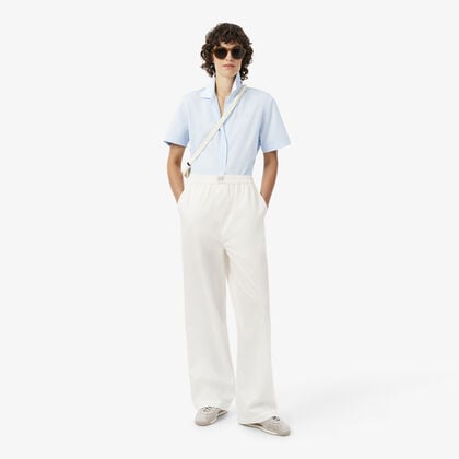 lacoste wide fit cotton petit pique pants