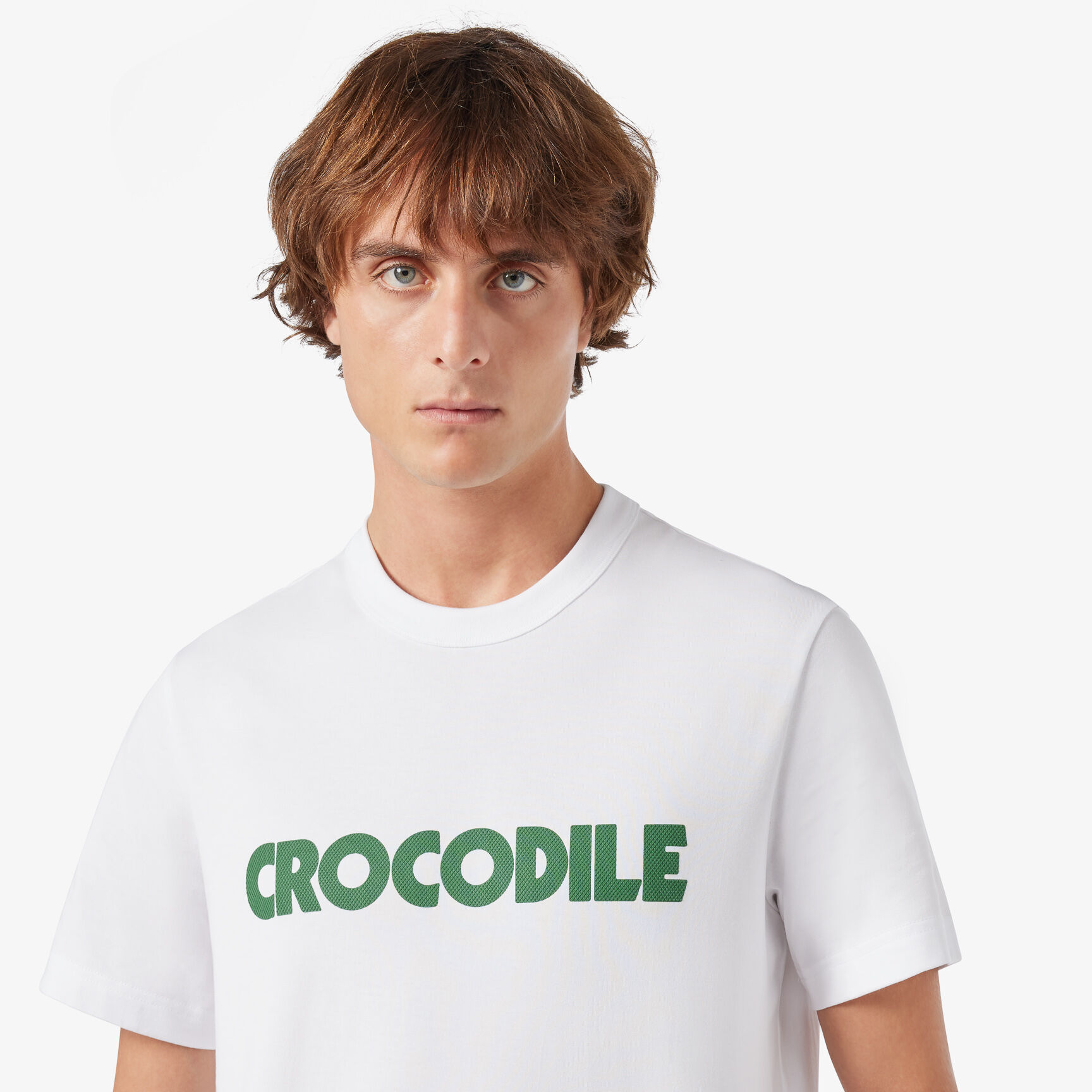 Pique Effect Slogan Cotton Jersey T-shirt