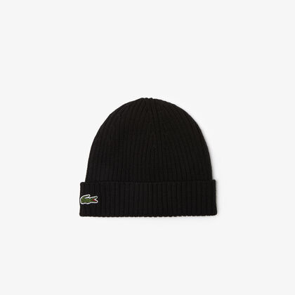 Rib Knit Brushed Wool Beanie