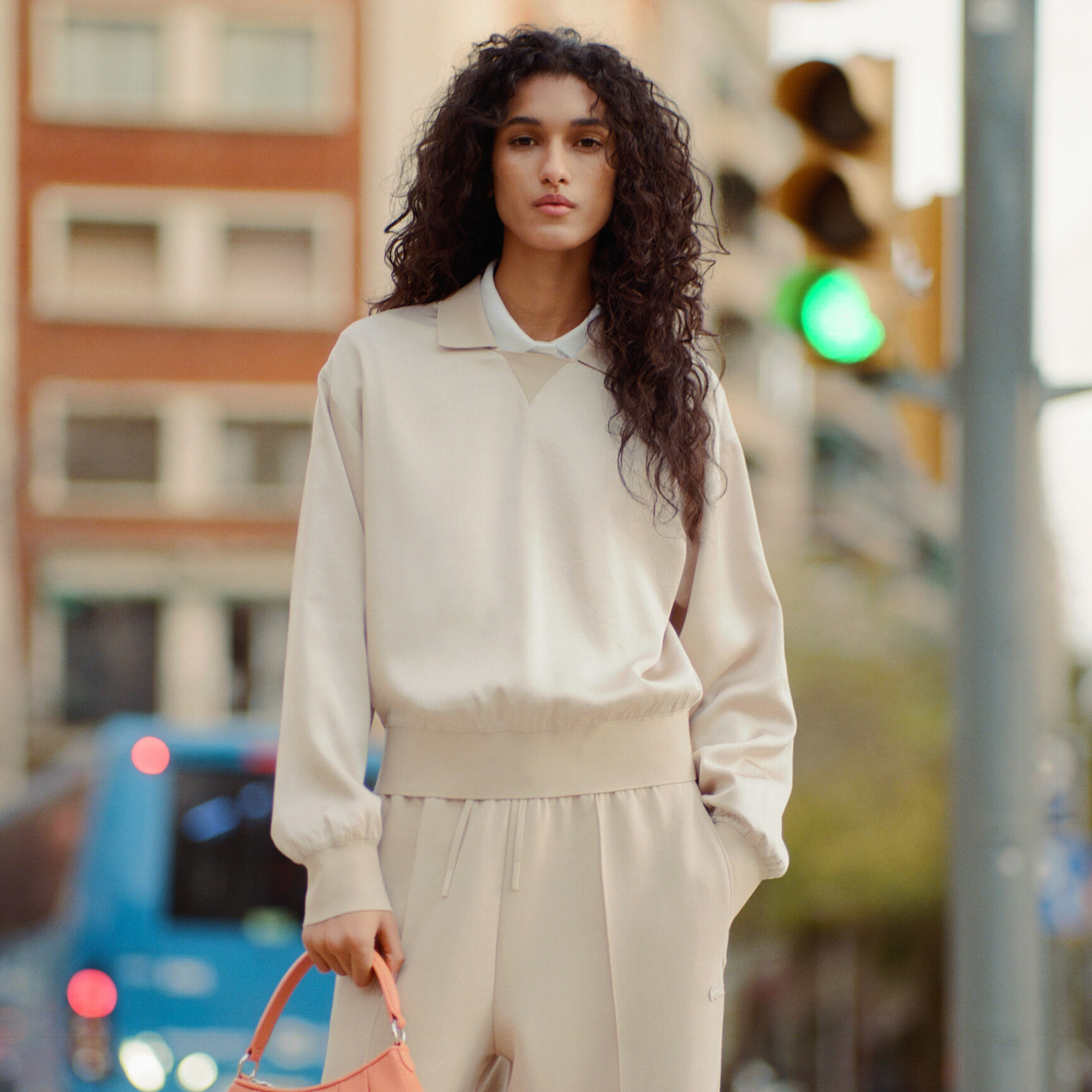 Relaxed Fit Satin Polo Shirt