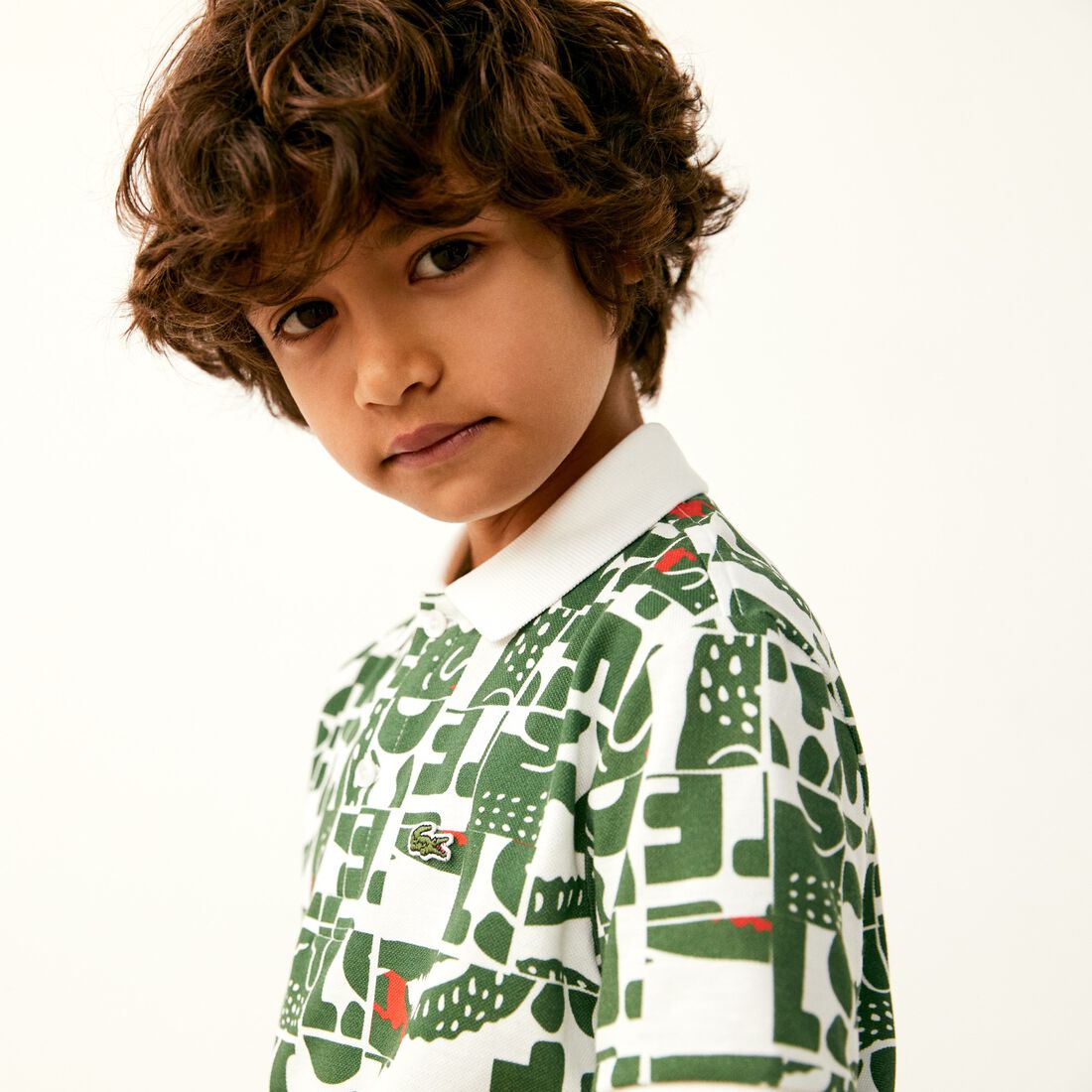 Boys' Heritage Lacoste Graphic Print Cotton Piqu&eacute; Polo Shirt
