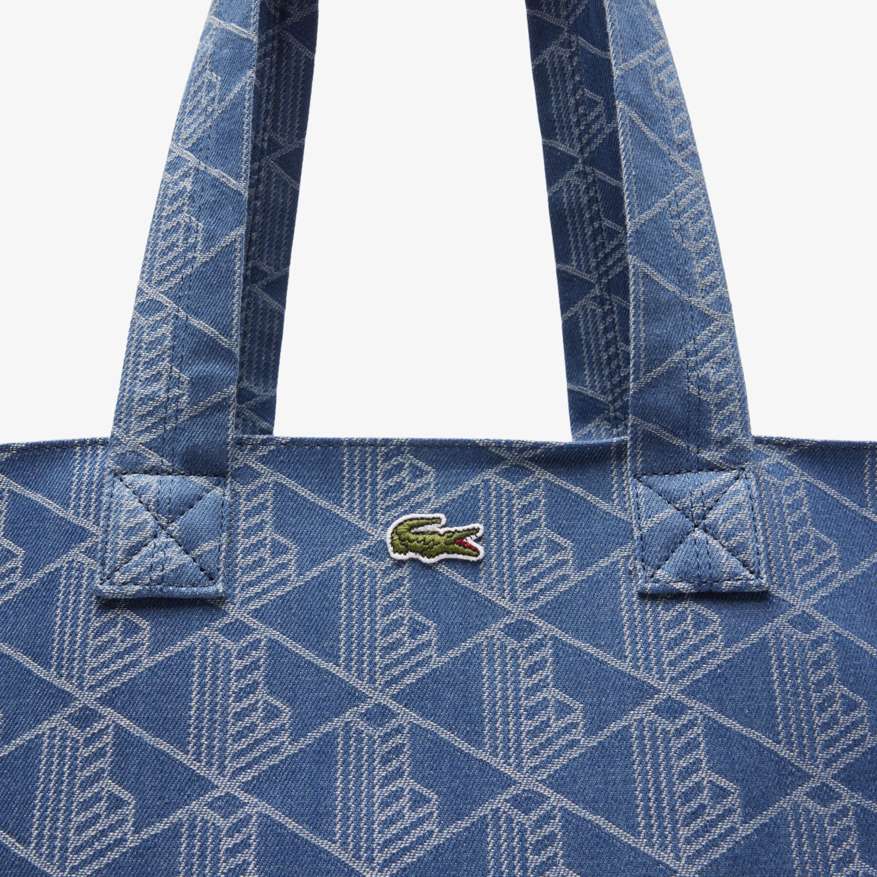 lacoste xxl summer pack jacquard motif tote
