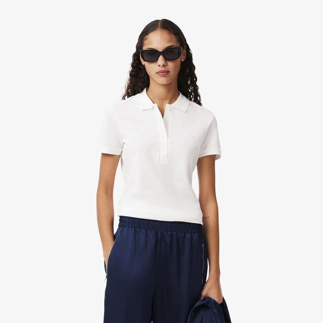 Women's Lacoste Slim fit Stretch Cotton Pique Polo Shirt