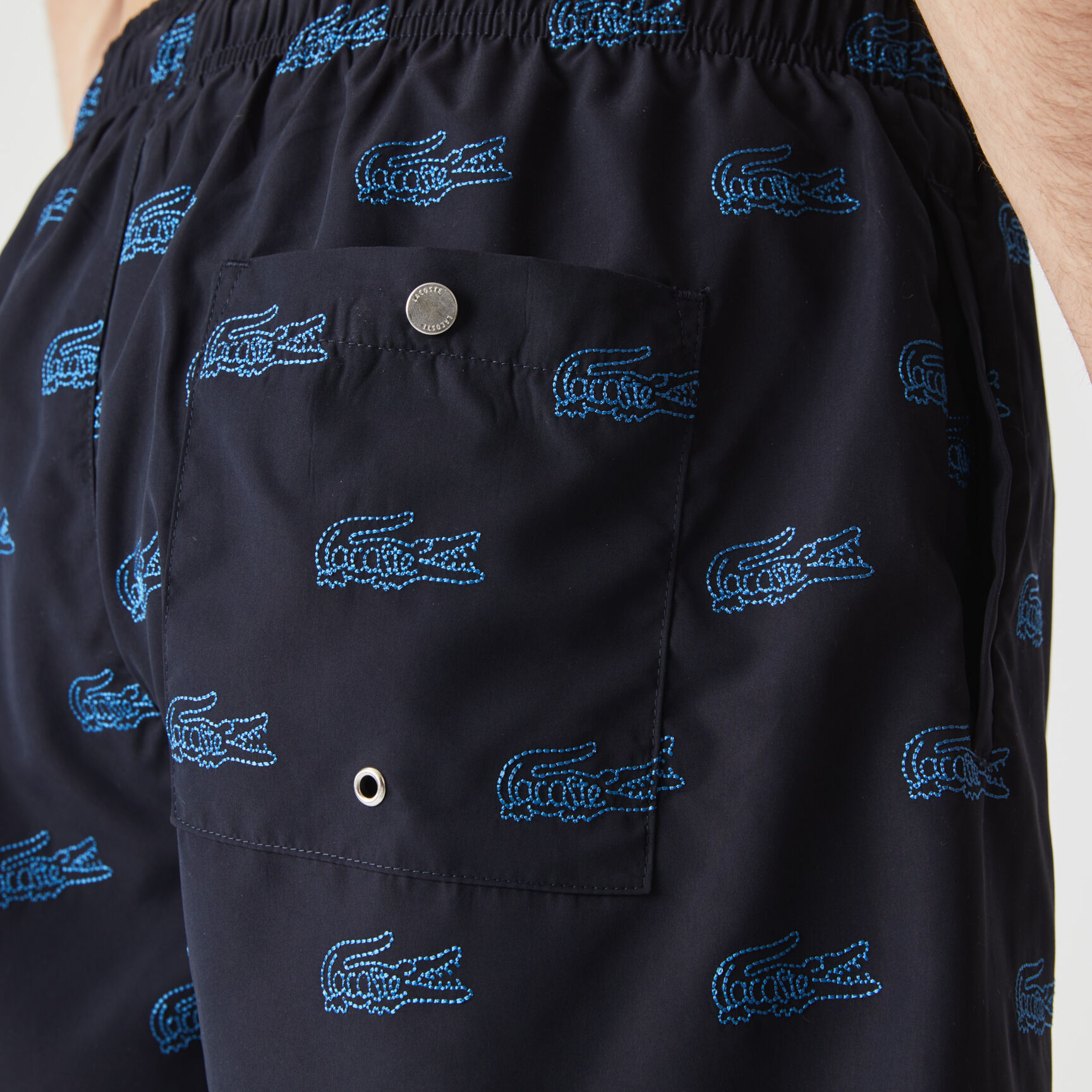 Men’s Embroidered Crocodile Design Swimming Trunks