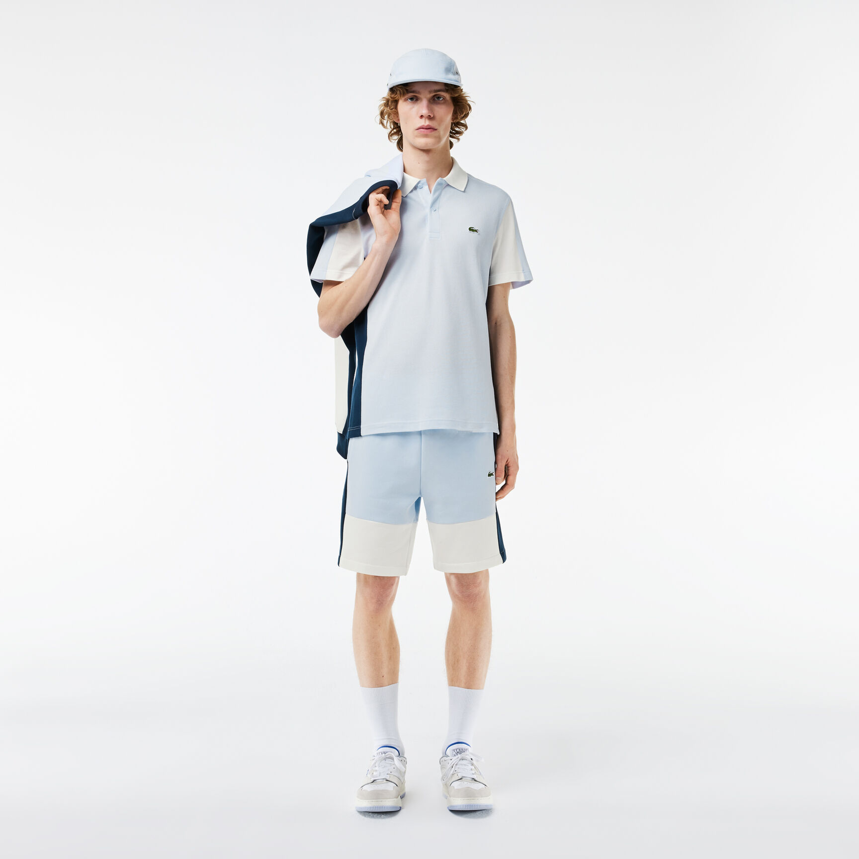 Cotton Pique Colourblock Polo Shirt