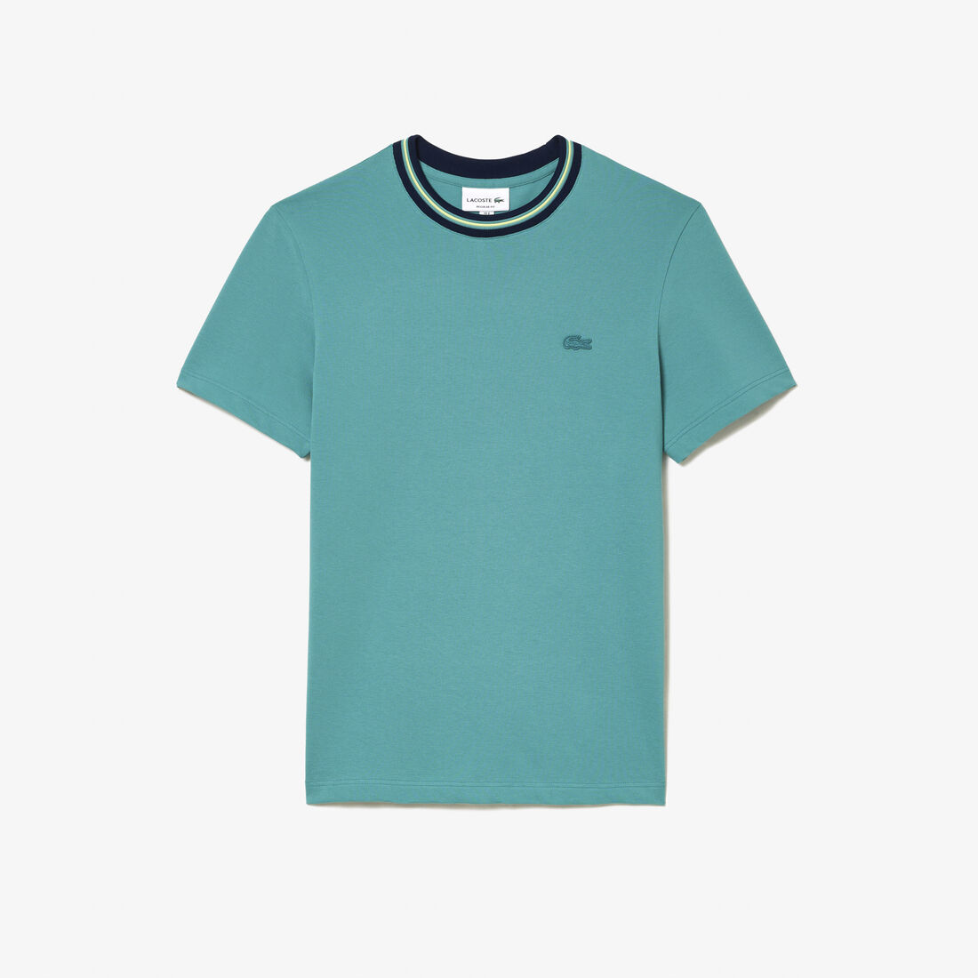 Stripe Collar Stretch Pique T-shirt