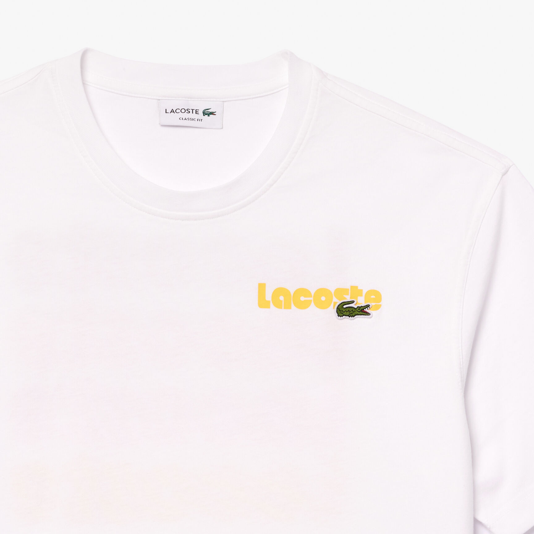 Washed Effect Ombr&eacute; Lacoste Print T-shirt