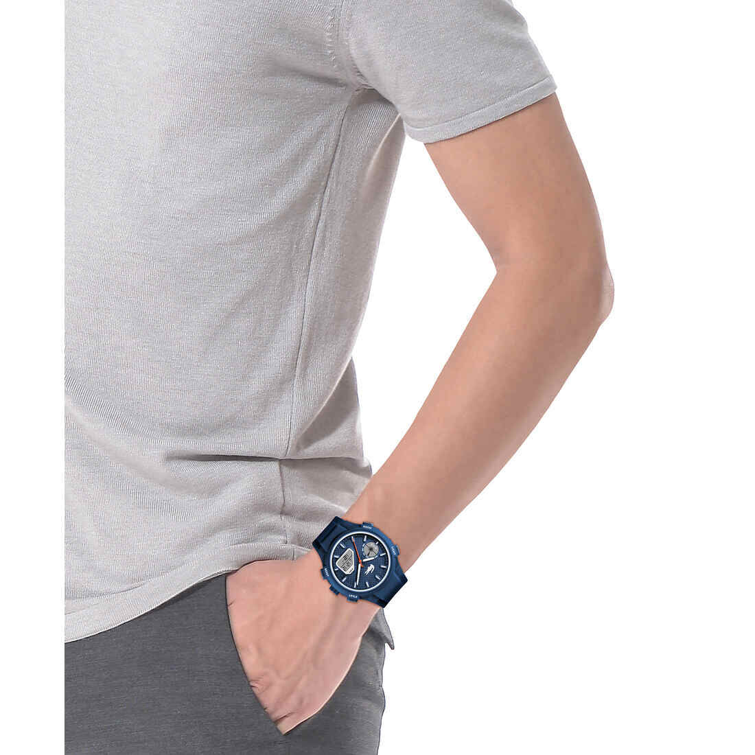 Lacoste Round Analog Mens Blue Case Watch Lacoste Round Analog Mens Blue Case Watch