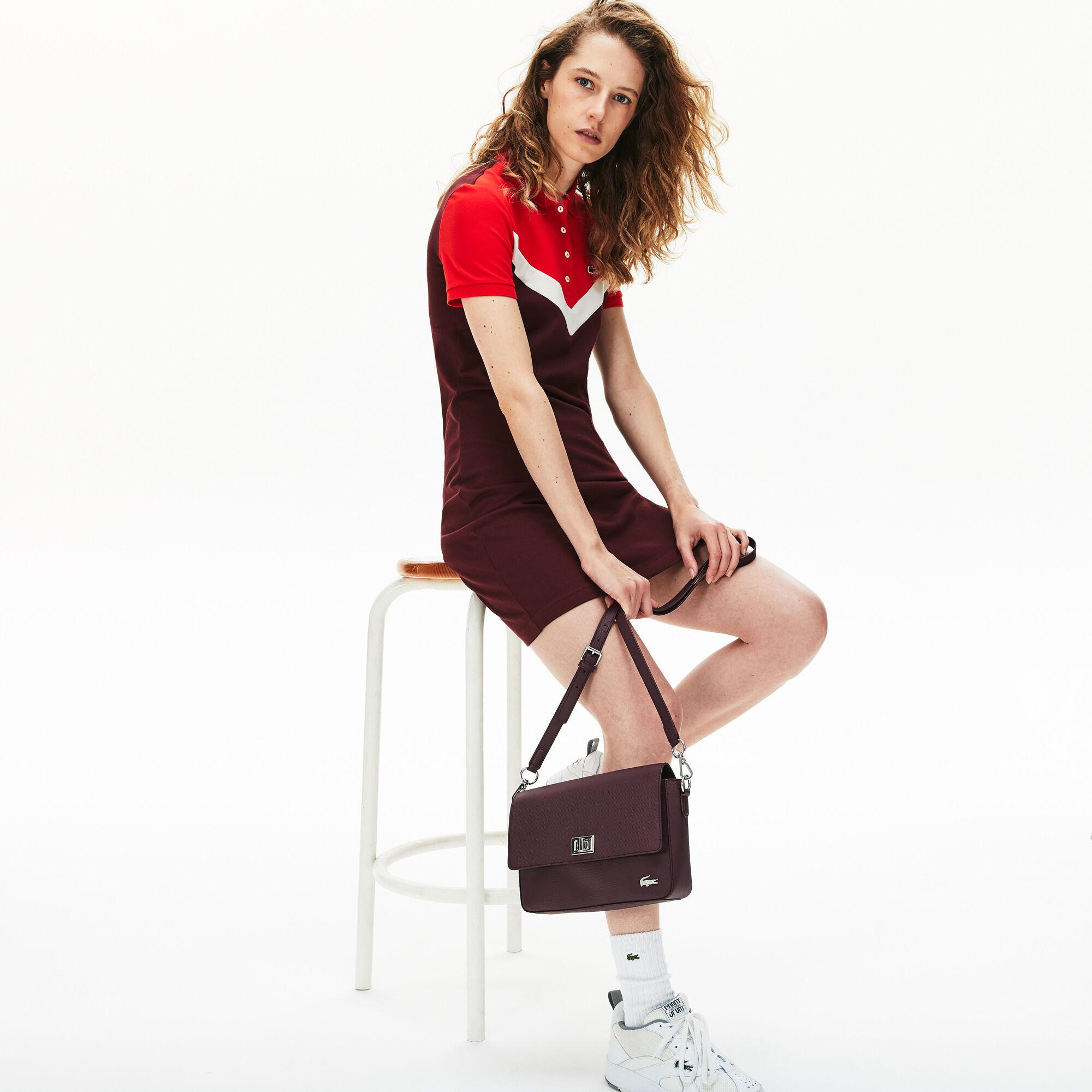 Buy Women s Daily Classic Coated Pique Canvas Clasp Shoulder Bag Lacoste QA