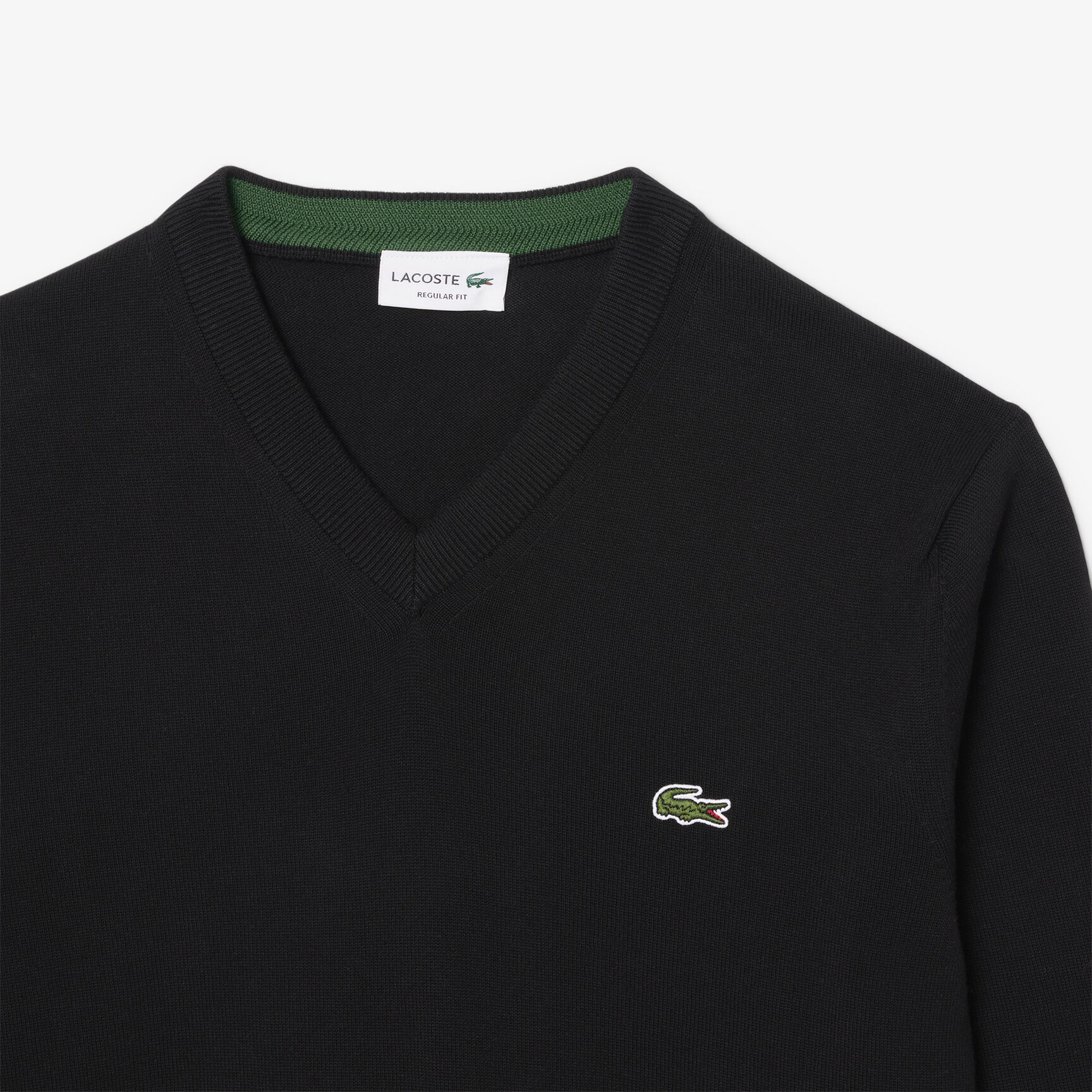 Monochrome Cotton V-neck Sweater