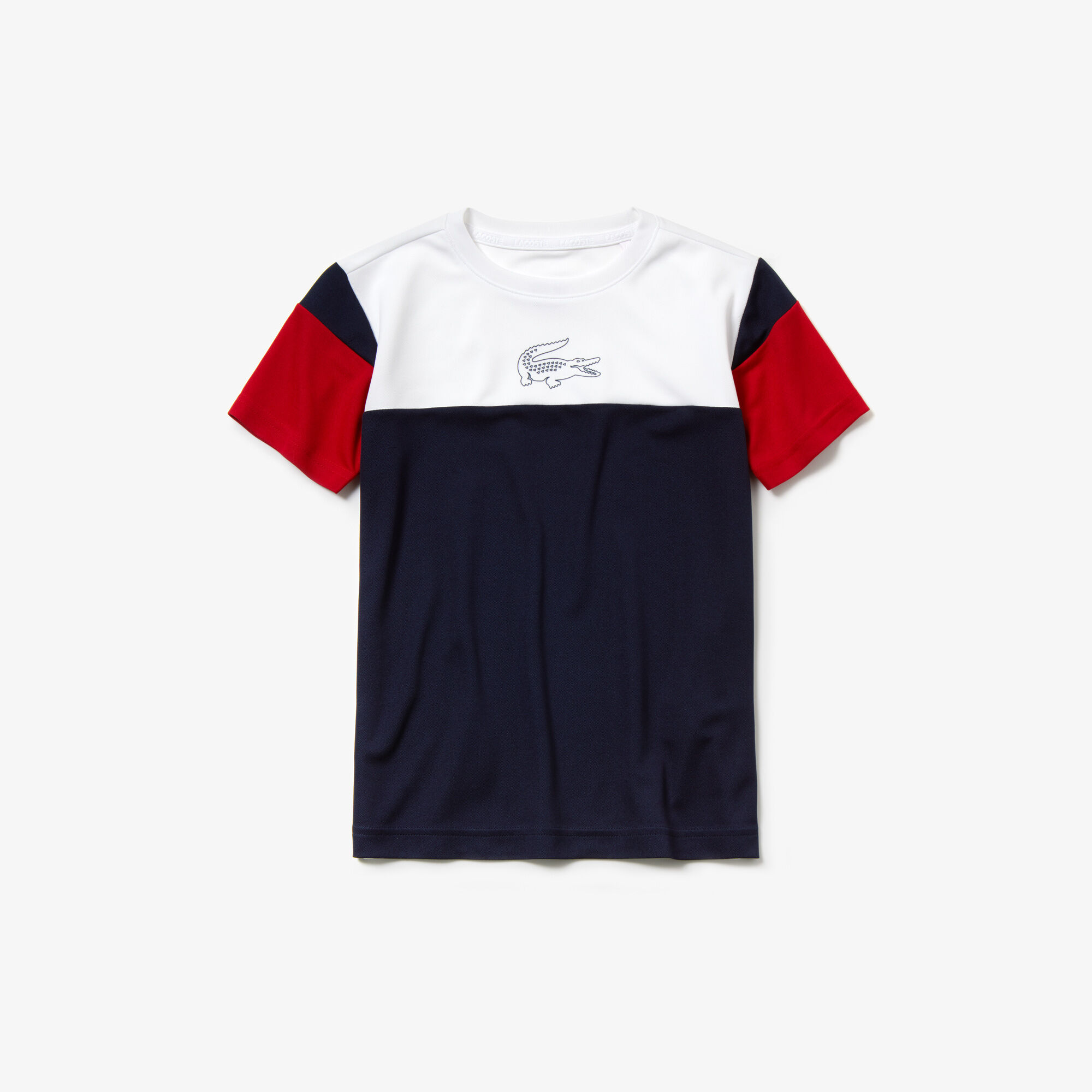 Boys' Lacoste SPORT Crew Neck Colourblock Piqué Tennis T-shirt Boys' Lacoste SPORT Crew Neck Colourblock Piqué Tennis T-shirt