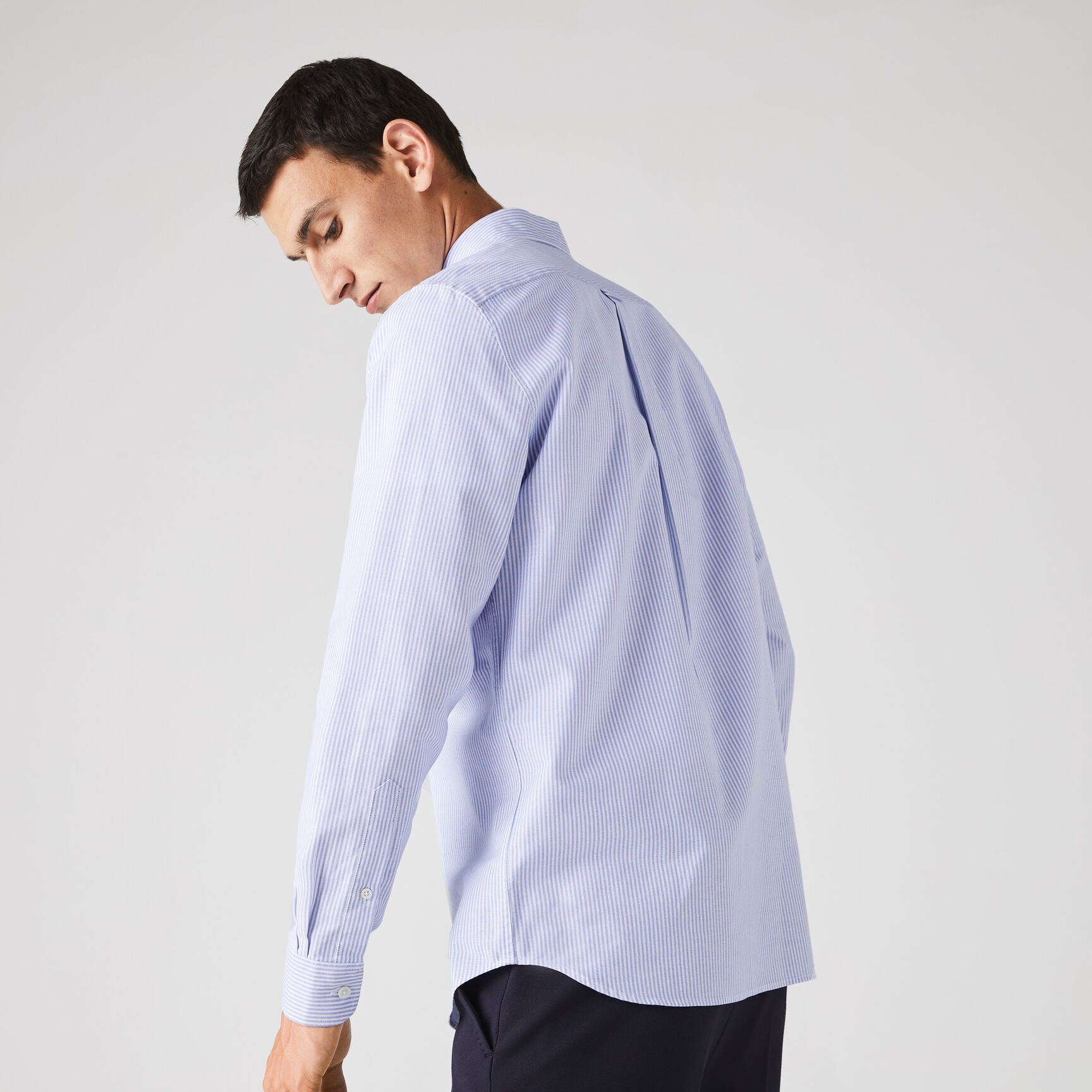 Men's Regular Fit Striped Oxford Cotton Shirt