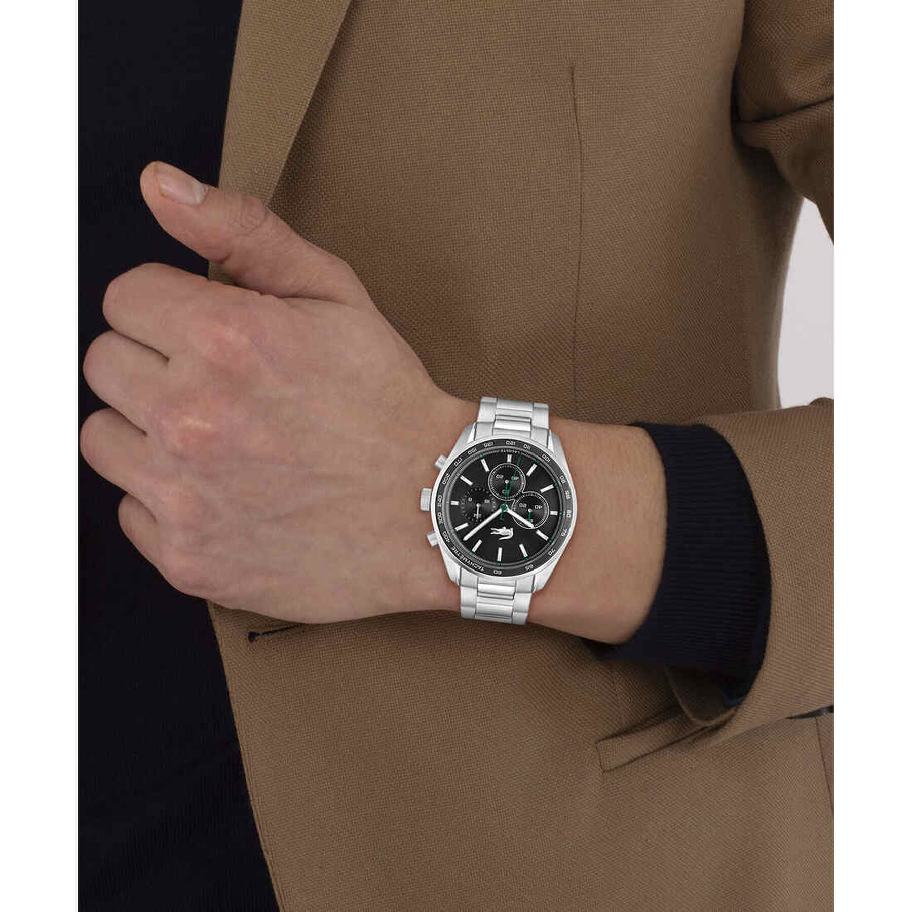 lacoste men metal metal watch