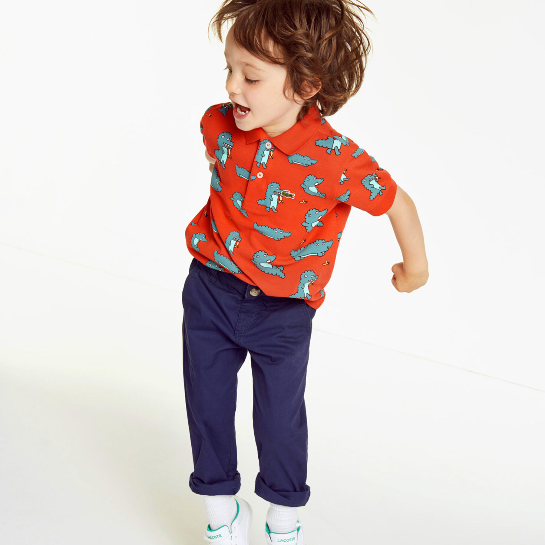 boys  lacoste print mini piqu  polo shirt