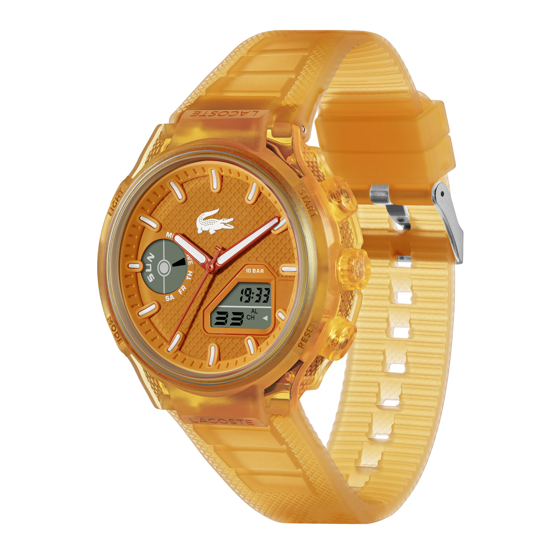 lacoste l33 silicone strap watch
