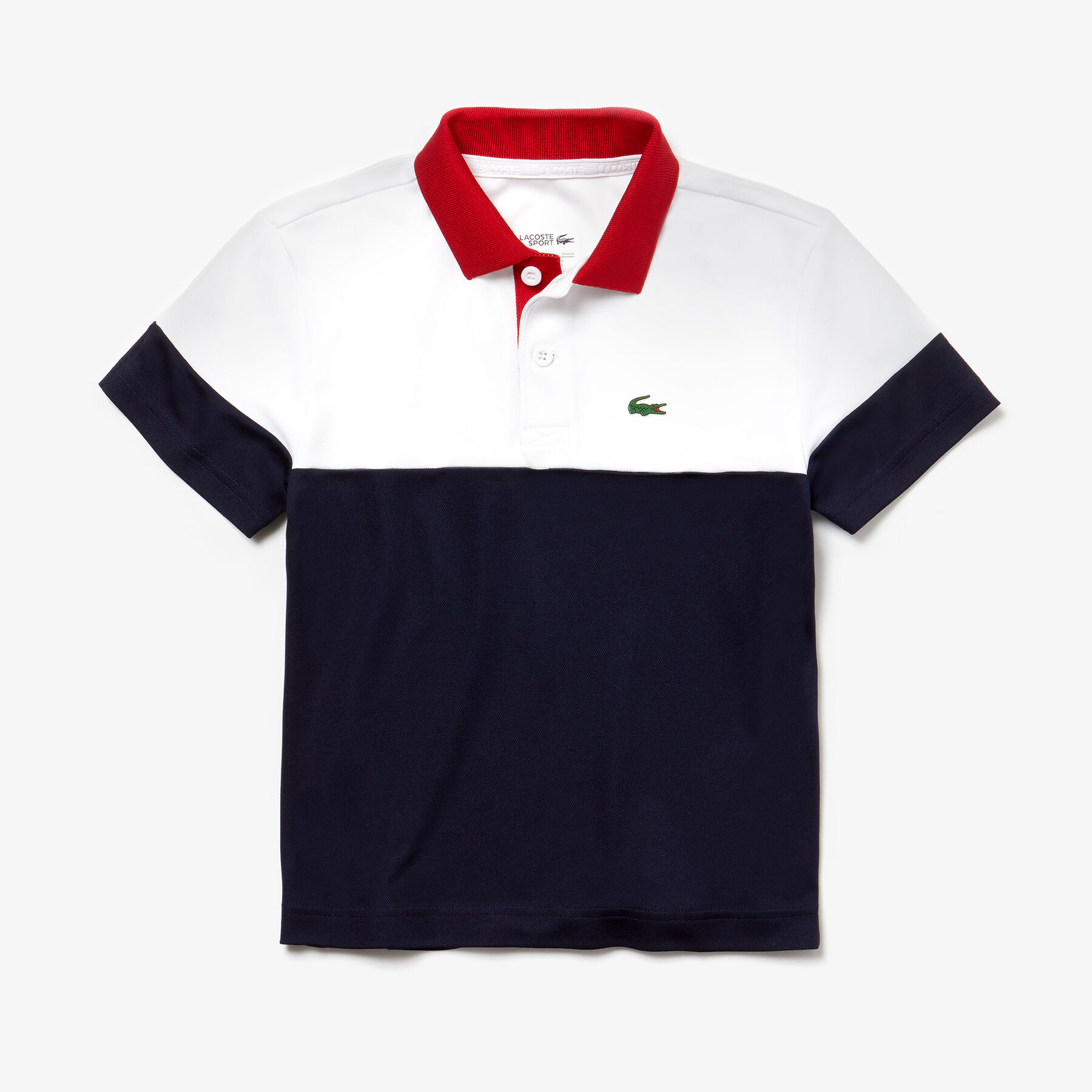 boys  lacoste sport colourblock breathable piqu  tennis polo shirt