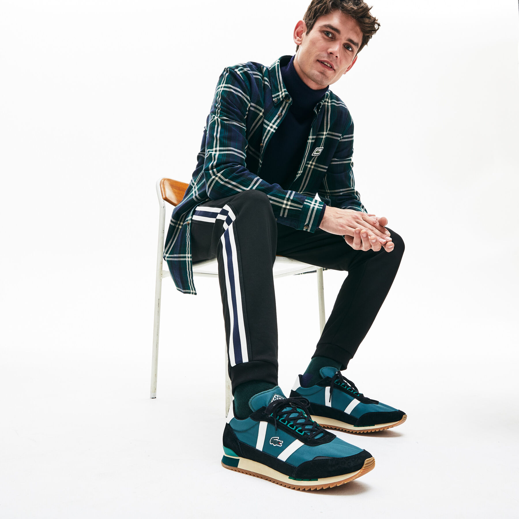 Men’s Partner Retro Textile and Suede Trainers lacoste men s partner retro textile and suede trainers