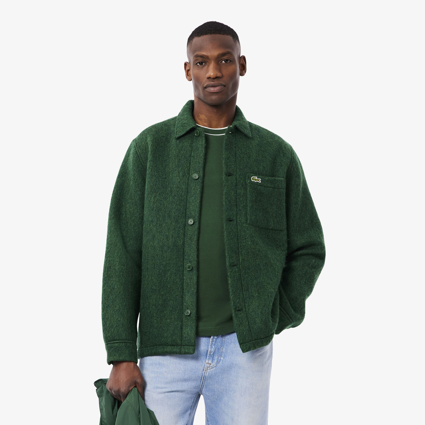 Wool Blend Felt Overshirt