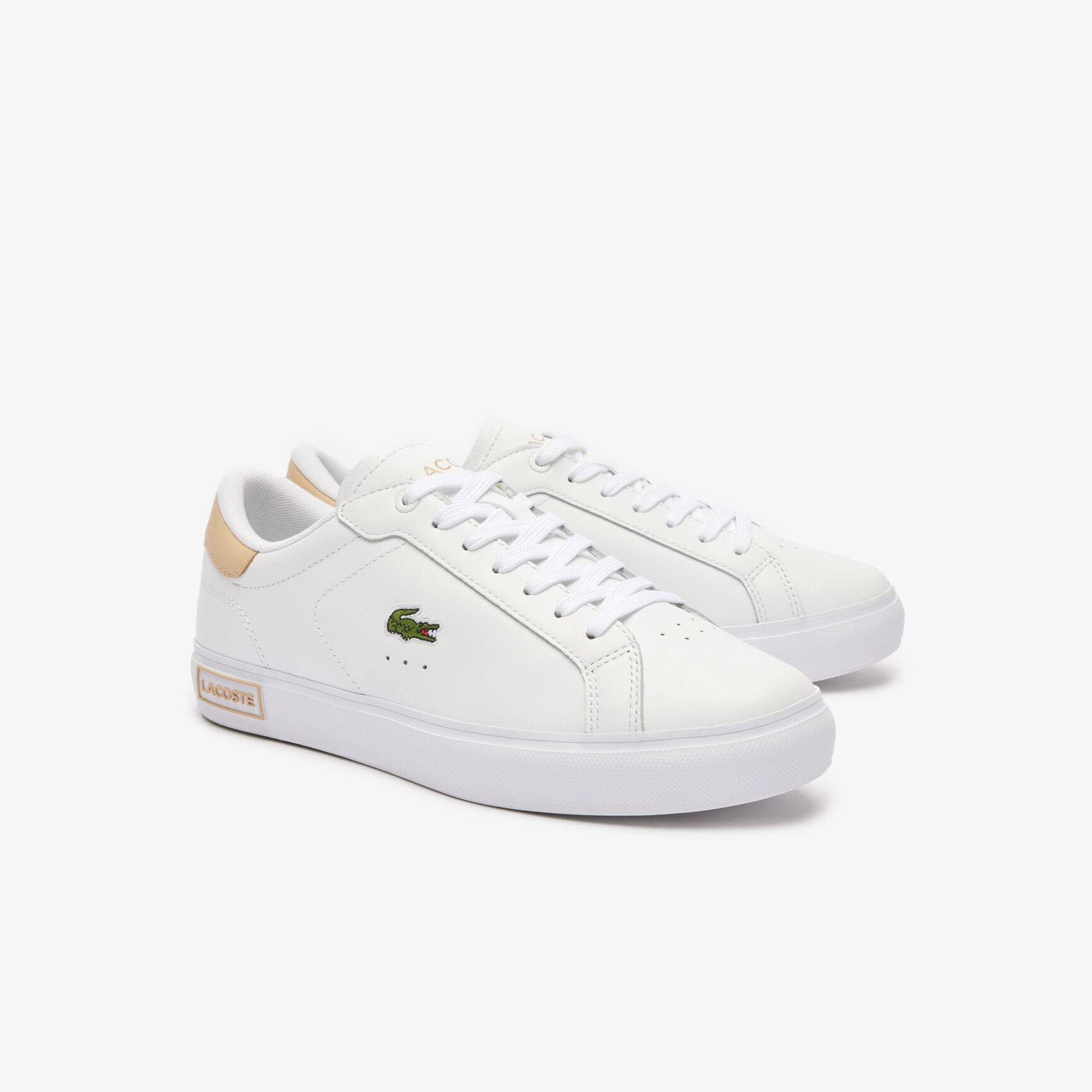 Women's Powercourt Logo Tongue Leather Trainers 
