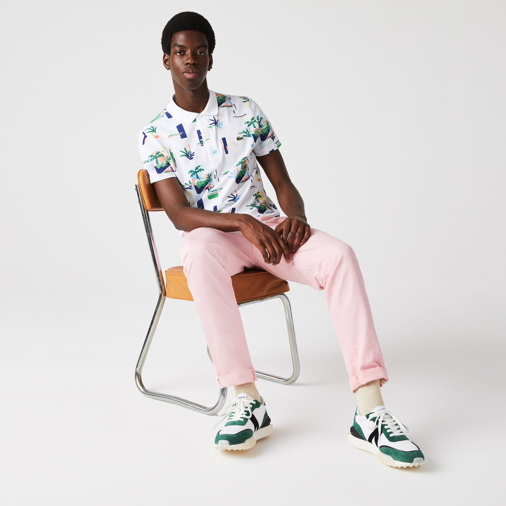 Men's Lacoste Regular Fit Print Cotton Piqué Polo Shirt Men's Lacoste Regular Fit Print Cotton Piqué Polo Shirt