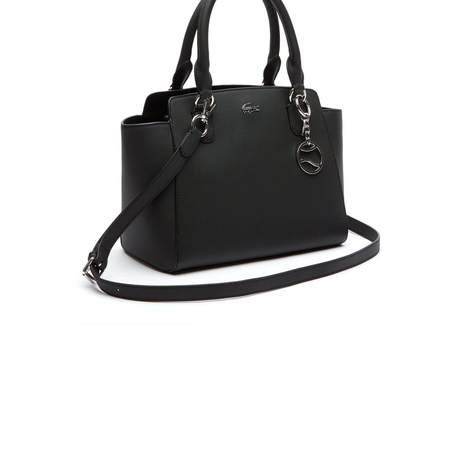 Women's Daily Classic Gusseted Coated Piqué Canvas Tote lacoste women s daily classic gusseted coated piqu canvas tote